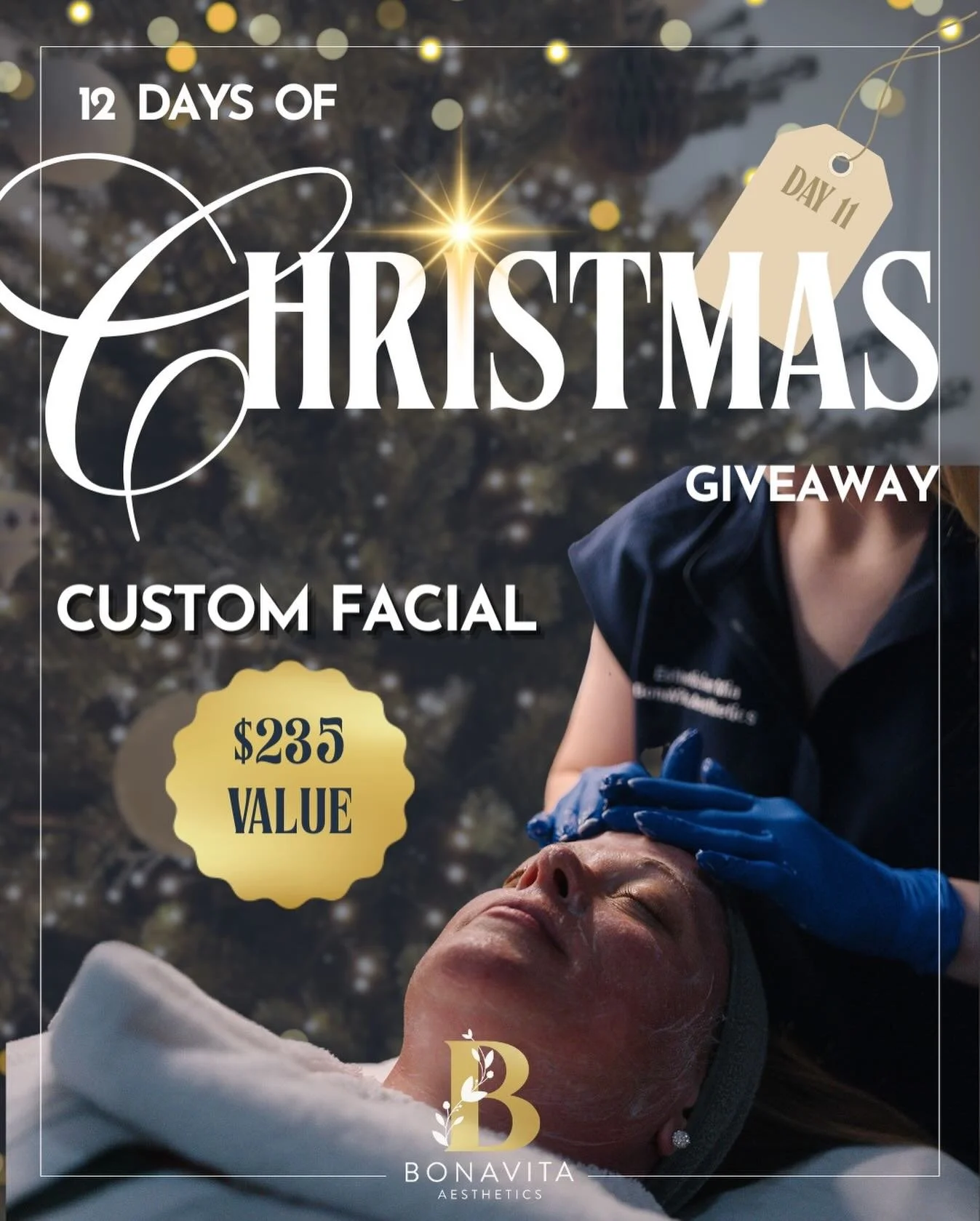 On the ELEVENTH Day of Christmas, BonaVita gave to me&hellip; ✨ A Custom Facial with Esthetician Mia!

Pamper your skin AND your soul with an hour of bliss, catered specifically to YOUR unique skin needs! Leave feeling refreshed &amp; renewed with an