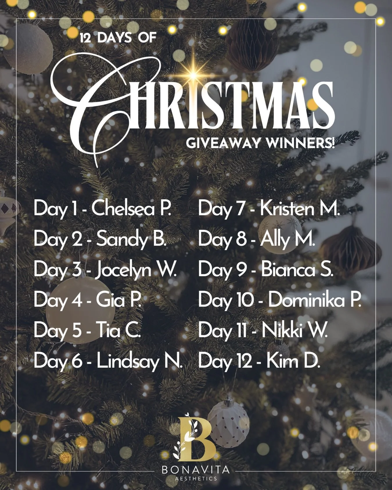 A huge THANK YOU to everyone who joined in on our 12 Days of Christmas Giveaway! We loved celebrating the season with you &mdash; your energy and excitement made this tradition truly special and we&rsquo;re SO excited for all of our lucky winners. 🎁