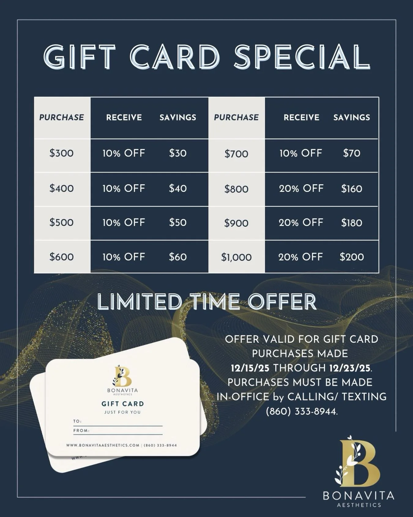 POV: you&rsquo;re gifting glowing skin AND saving money 💰 ✨

Our Gift Card Special is LIVE &mdash; the more you invest, the more you save 💫
Perfect for upcoming treatments, favorite products, or long-term skin goals!

Shop for those on your wish AN