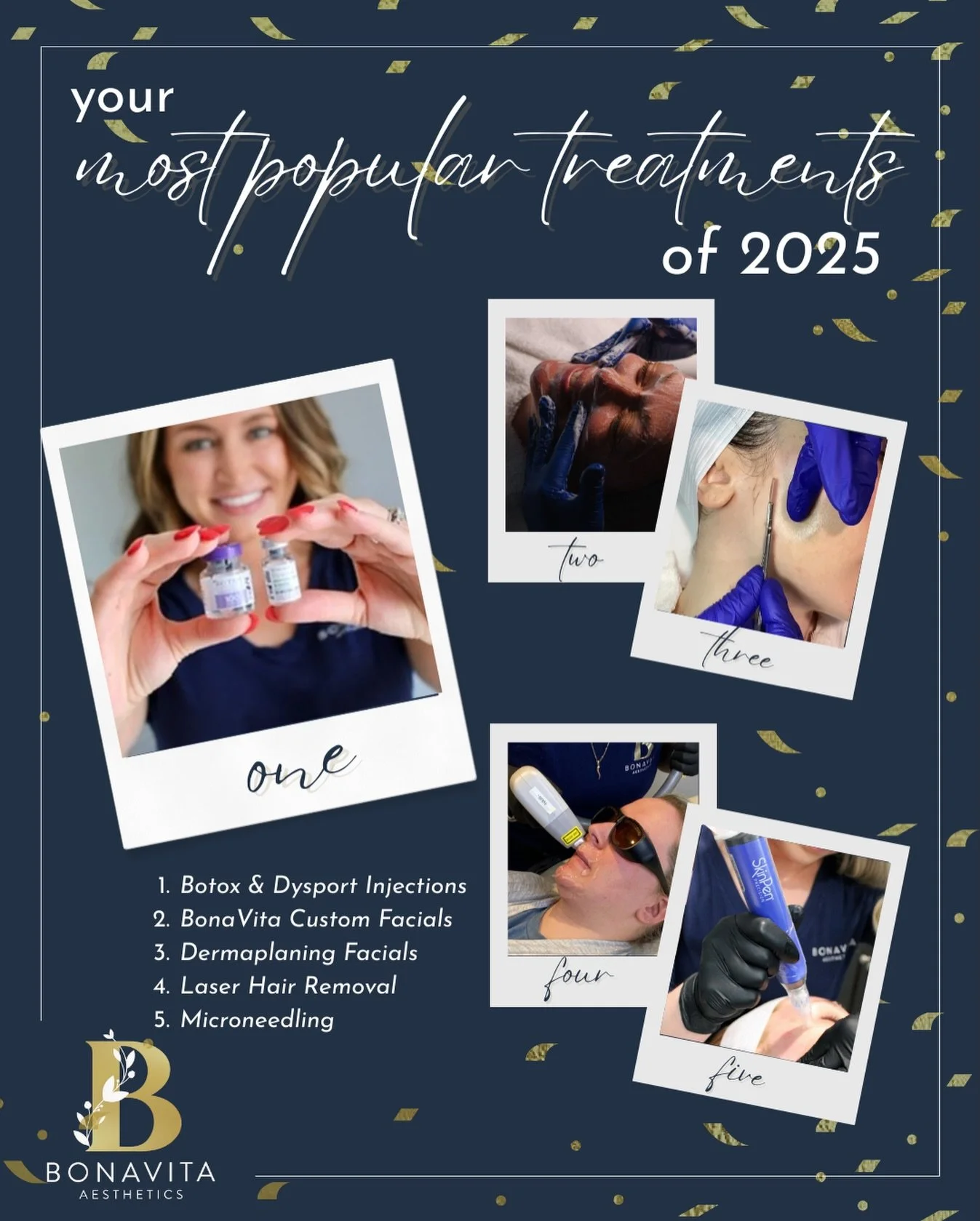 Numbers DON&rsquo;T lie &amp; they are in 📈

The Top 5 Most Booked Treatments of 2025 are in&hellip;refined, results-driven, and trusted time and time again 💙

From wrinkle-smoothing injectables to glow-boosting skin treatments, these services domi