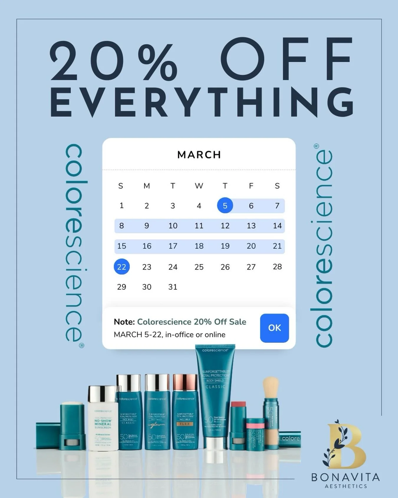 Friendly reminder: your future skin is watching 👀

Today is the FINAL day to shop the @Colorescience Anniversary Sale‼️

Sun protection isn&rsquo;t optional, it&rsquo;s prevention.
Pigment, premature aging, loss of clarity&hellip; all start with UV 