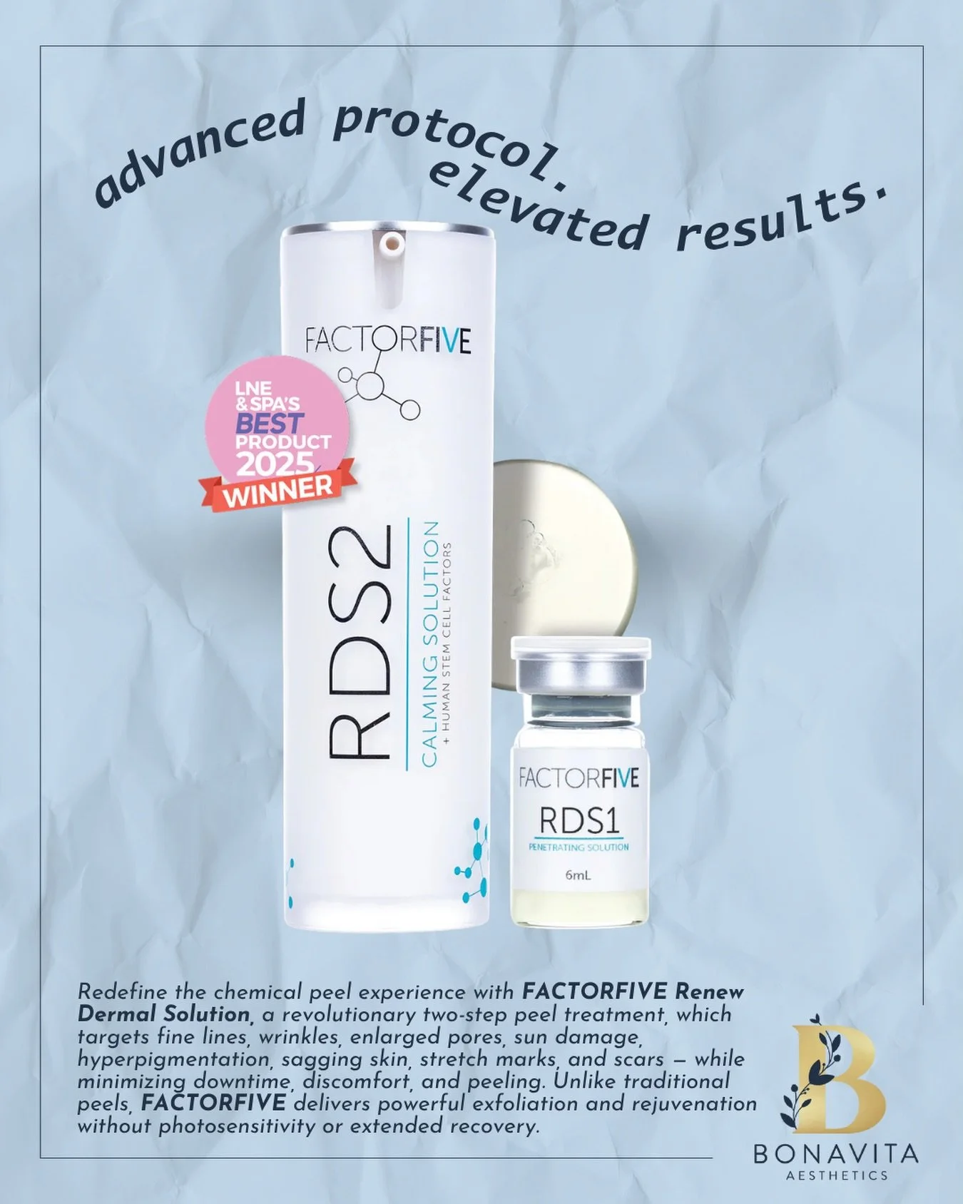 Not all peels are created equal&hellip; 👀

The FactorFive RDS Peel System is redefining what a chemical peel can do&mdash;
 ✨ advanced exfoliation ✨ minimal downtime ✨ real skin rejuvenation

If you&rsquo;ve been nervous about peels&hellip; let us c