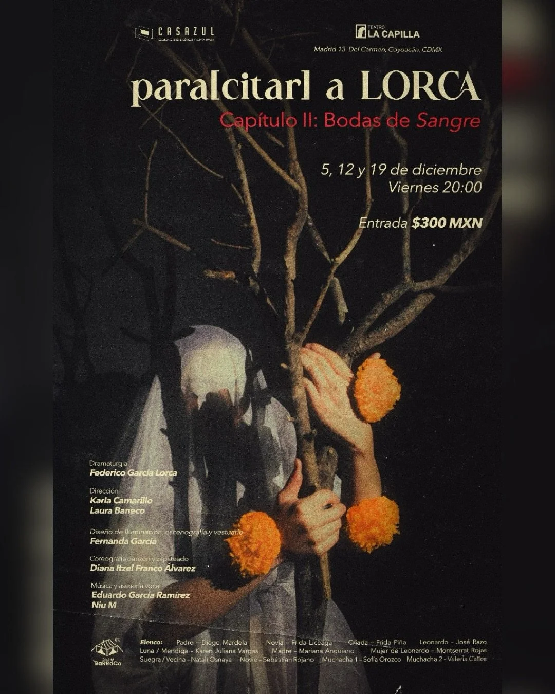 El colectivo @escenabarraca bajo la direcci&oacute;n de la docente Karla Camarillo y Laura Baneco, te invita a disfrutar de su nueva puesta en escena, &ldquo;Para [citar] a Lorca cap&iacute;tulo II&rdquo;, una obra creada desde la pasi&oacute;n, el r