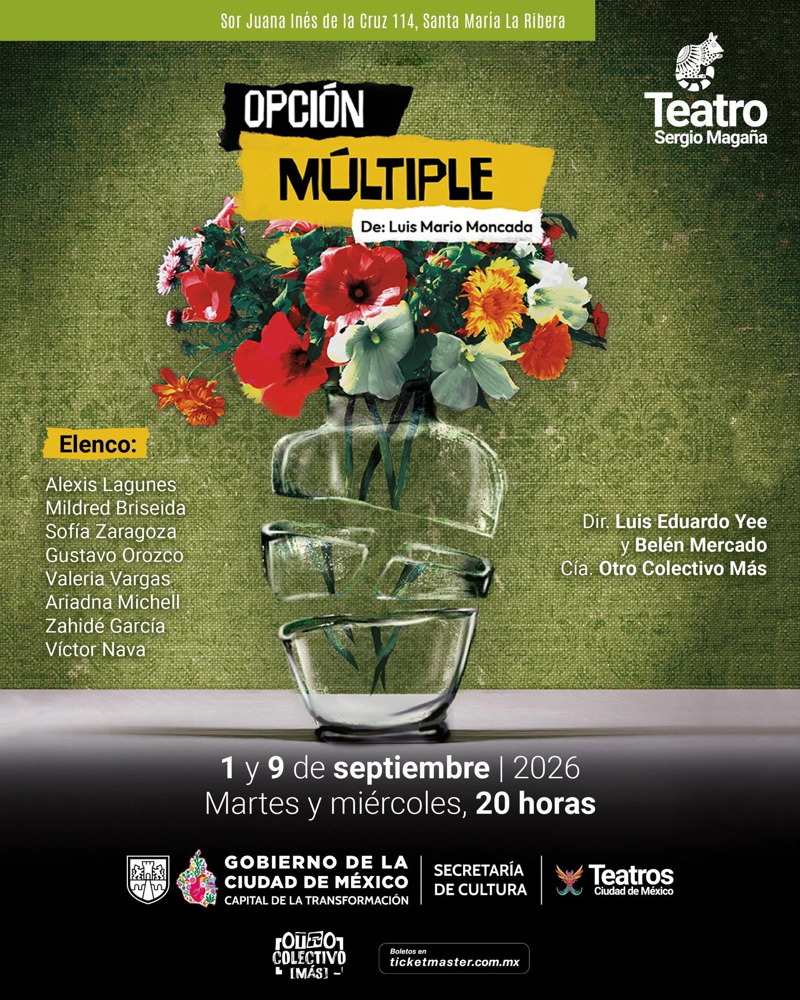 Presentada por Otro Colectivo [M&aacute;s], esta obra, con dramaturgia de Luis Mario Moncada y direcci&oacute;n de nuestro docente Luis Eduardo Yee y adjunta Bel&eacute;n Mercado, da vida al trabajo de un colectivo que sigue impulsando su b&uacute;sq