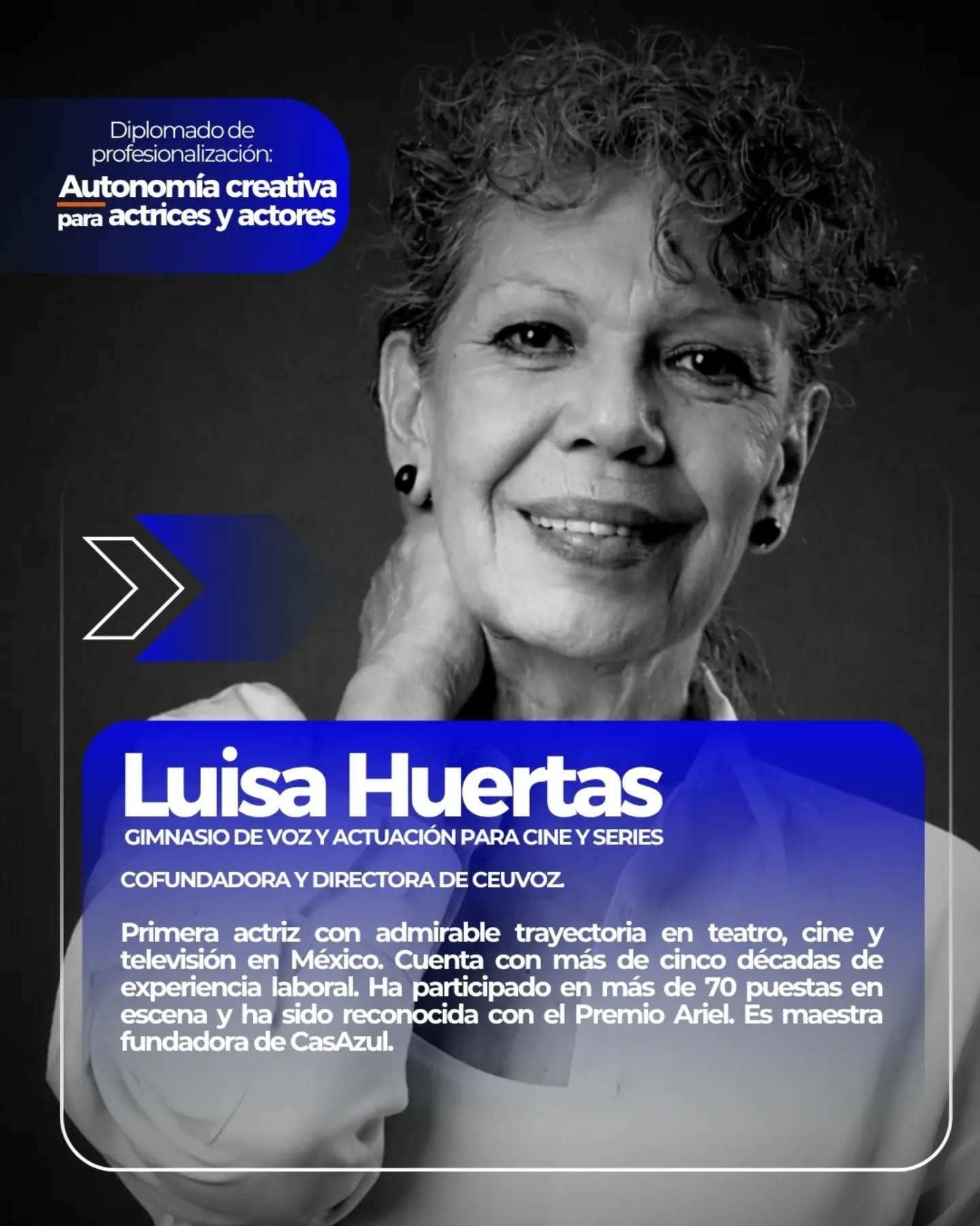 Hoy inicia! Te presentamos a las y los docentes del Diplomado de Profesionalizaci&oacute;n y Autonom&iacute;a Creativa para Actores y Actrices, profesionales con una s&oacute;lida trayectoria y que actualmente se encuentran activos en la industria, a