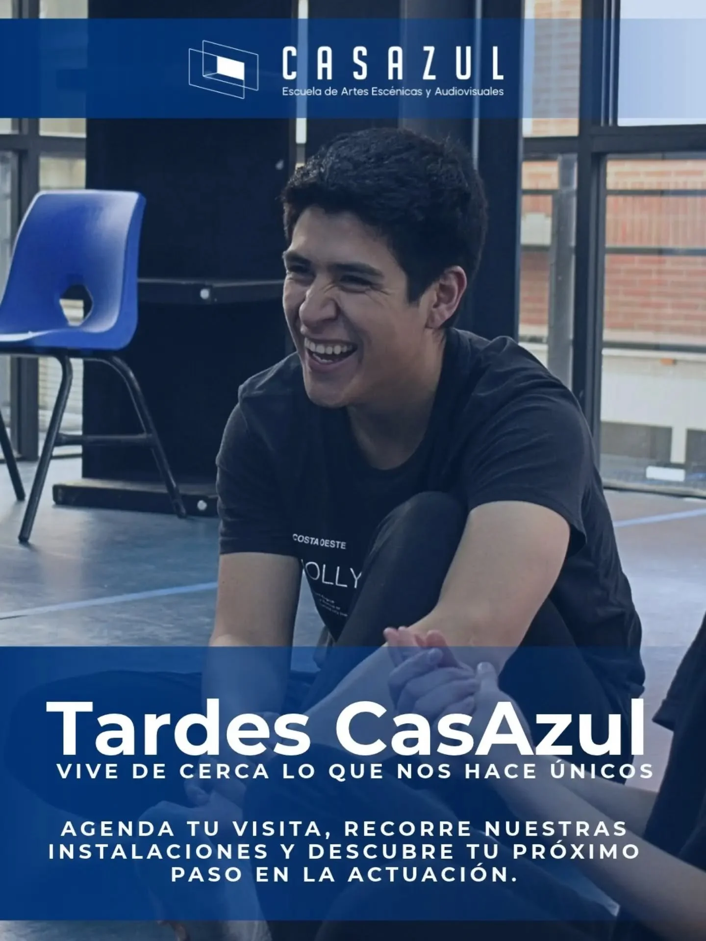 &iquest;Te gustar&iacute;a estudiar actuaci&oacute;n y formar parte de la comunidad CasAzul?

Te invitamos a recorrer nuestro campus y adentrarte a los espacios de formaci&oacute;n art&iacute;stica de CasAzul. 💙

Entra al link de nuestra bio, elige 