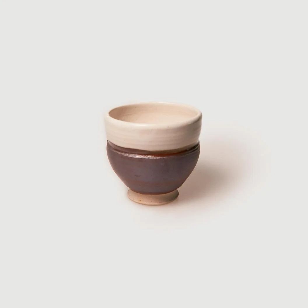 Tea Bowl w/ Earthy Browns & Whites