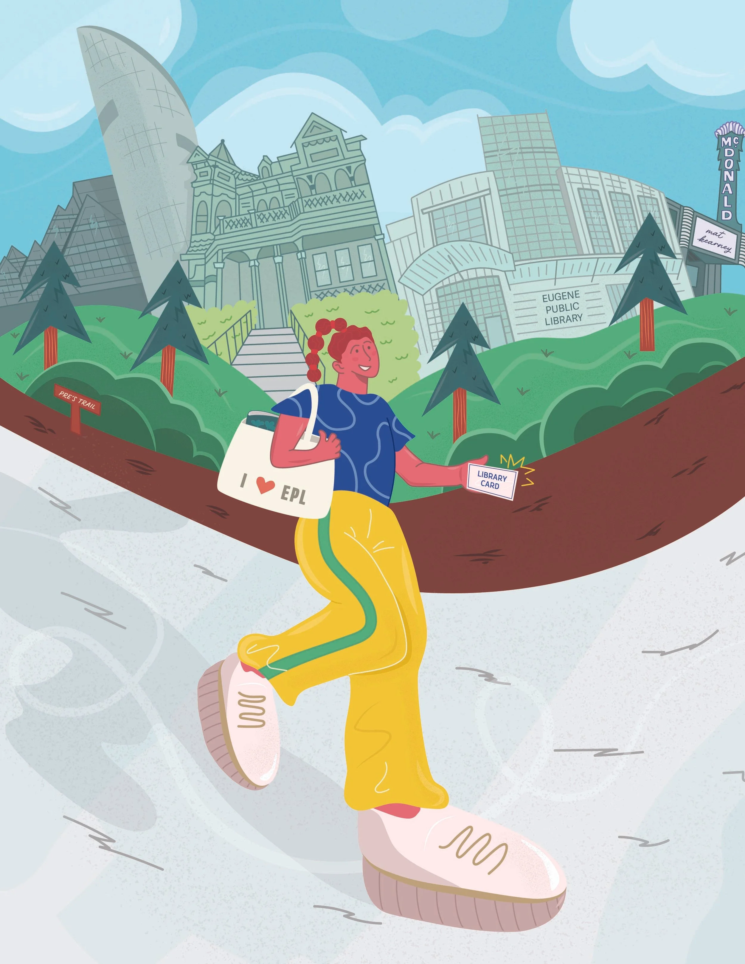 19. Title: Your Key to the City, Description: The library has always felt like one of the few places in a city that truly belongs to everyone — no purchase necessary, no membership fee, just a card and an open door. This piece is my love letter to th