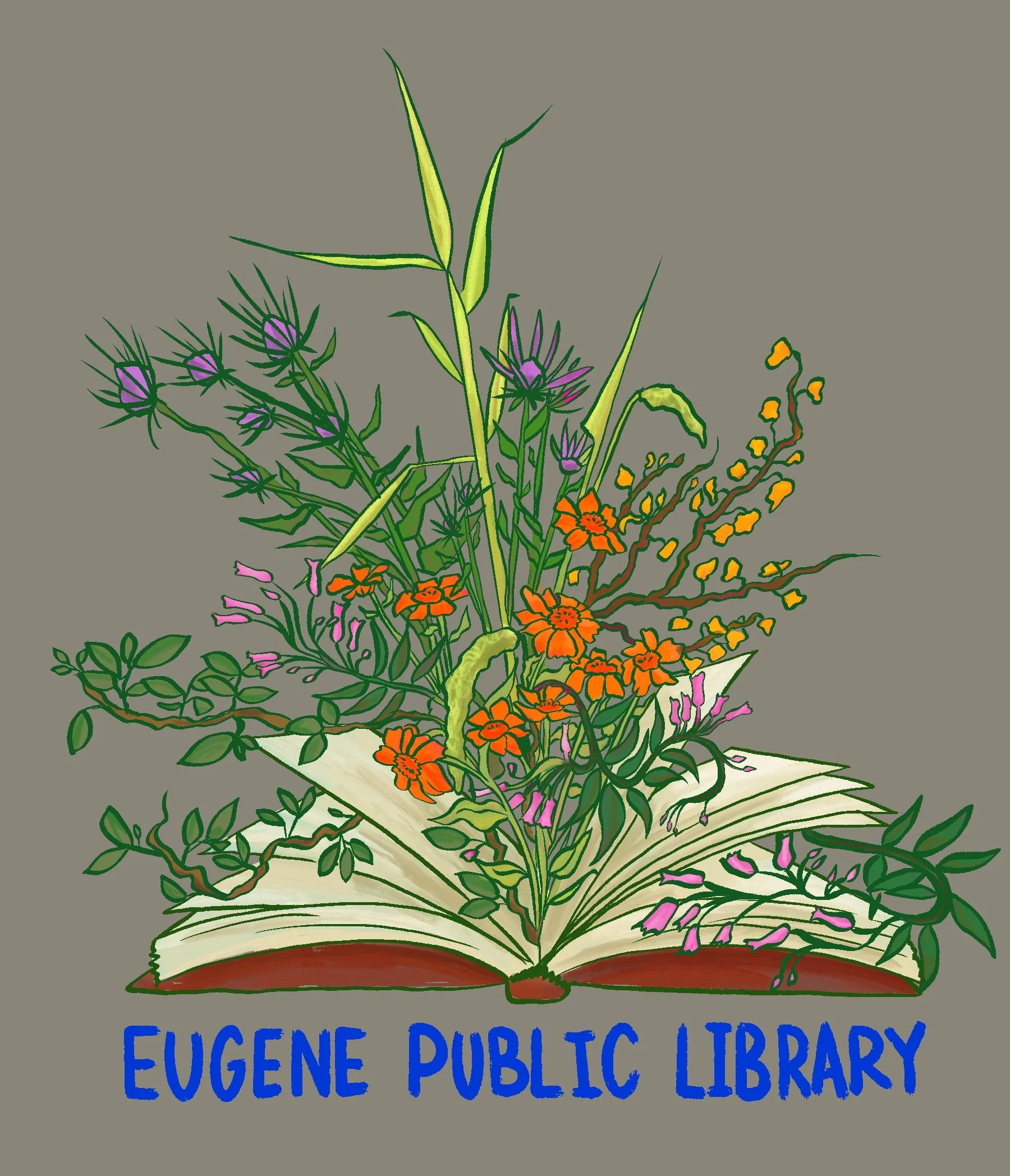 22. Title: Let Your Mind Bloom, Description: One of the greatest things about reading for me is the ability to leave my reality behind and enter the world of a book. This illustration is meant to show the reverse of that a bit--some of the world of t