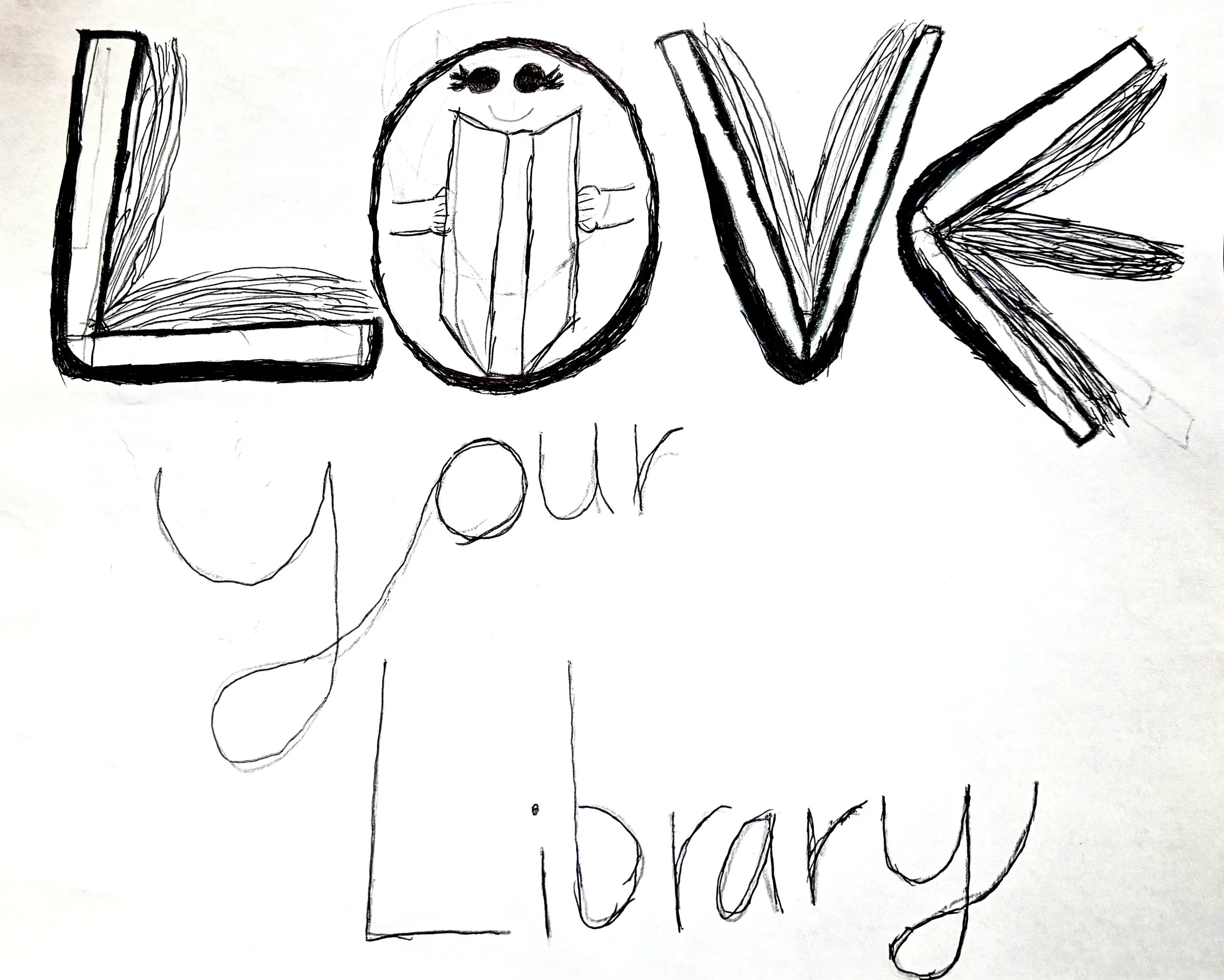 6. Title: Words Made Out of Books!, Description: I like to read books.