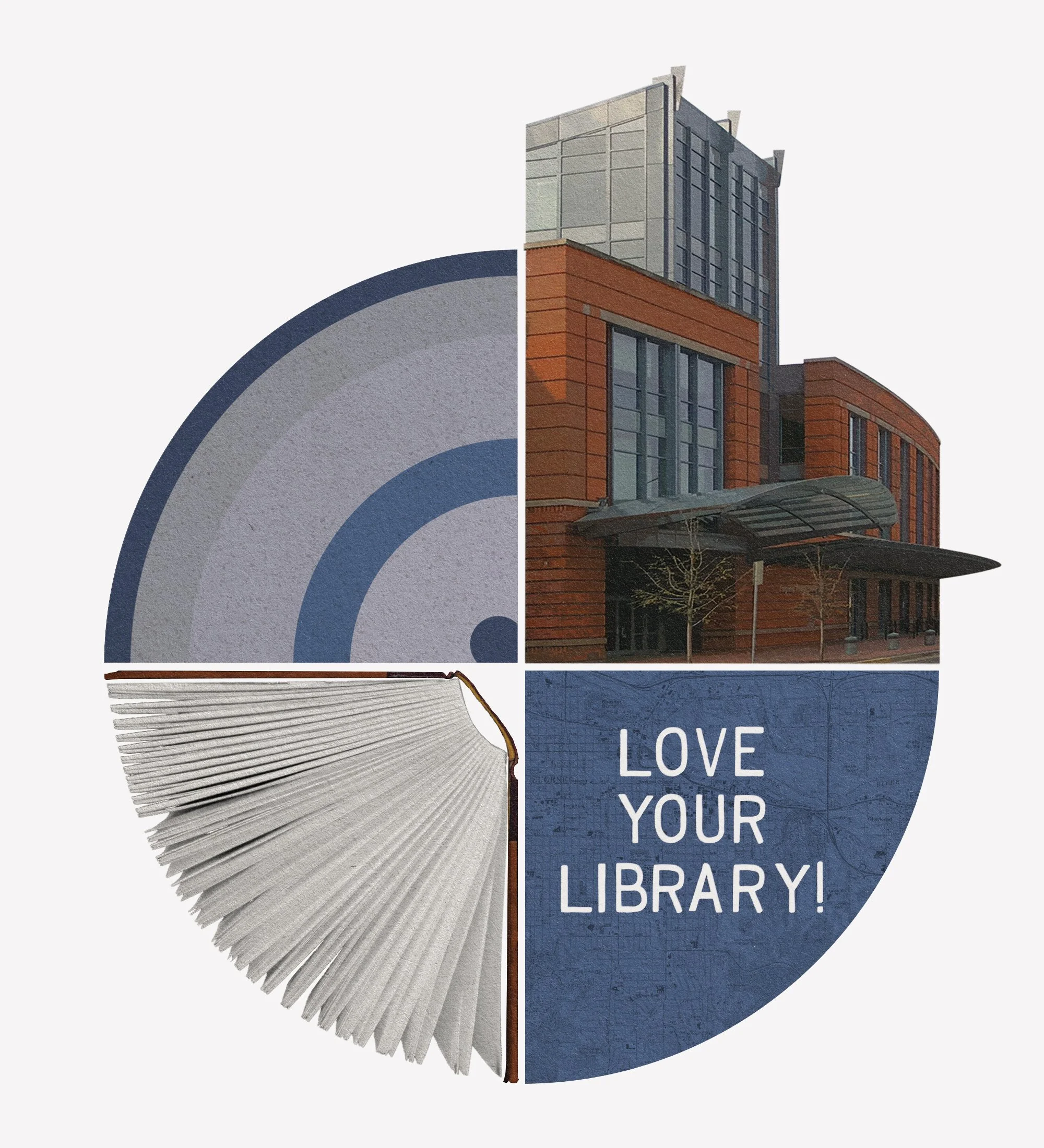 7. Title: City Sanctuary, Description: Stepping into the library from the hustle and bustle of the vibrant city beyond its doors always feels like entering a sanctuary. I wanted to pay homage to the haven that provides all Eugenians with a place to l