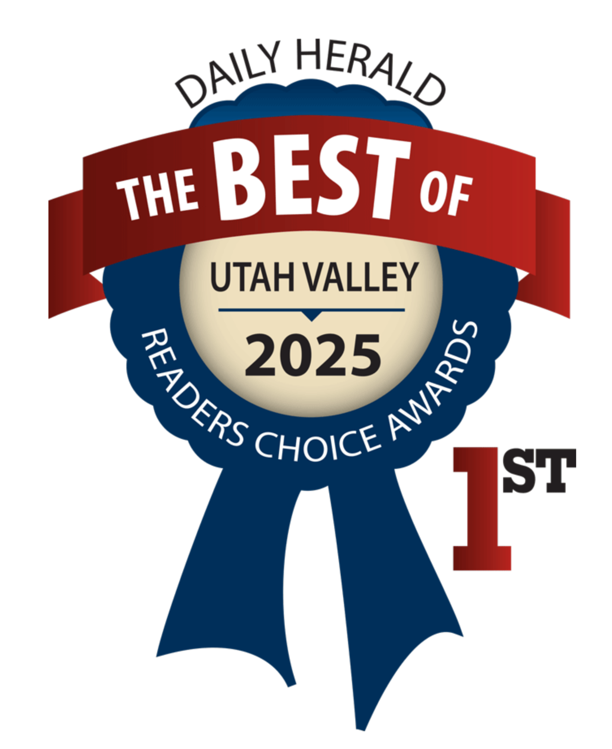 An image depicting Tangible Therapy's "Best Counseling Center of Utah Valley" award in 2025