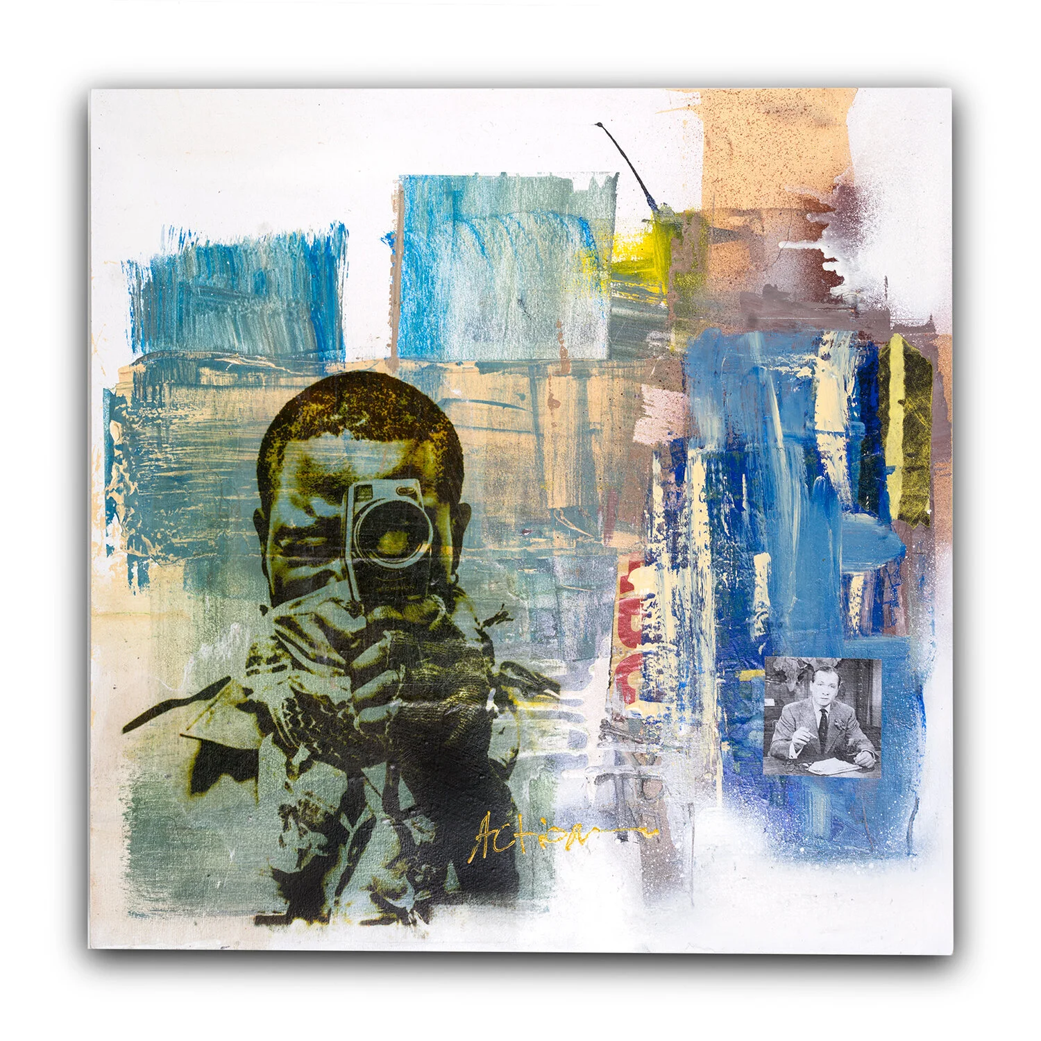 "Role Reversal"
Collaboration with artist Eddie Colla.
Mixed media on cradled wood panel.
18 x 18 inches (46 x 46 cm) $750