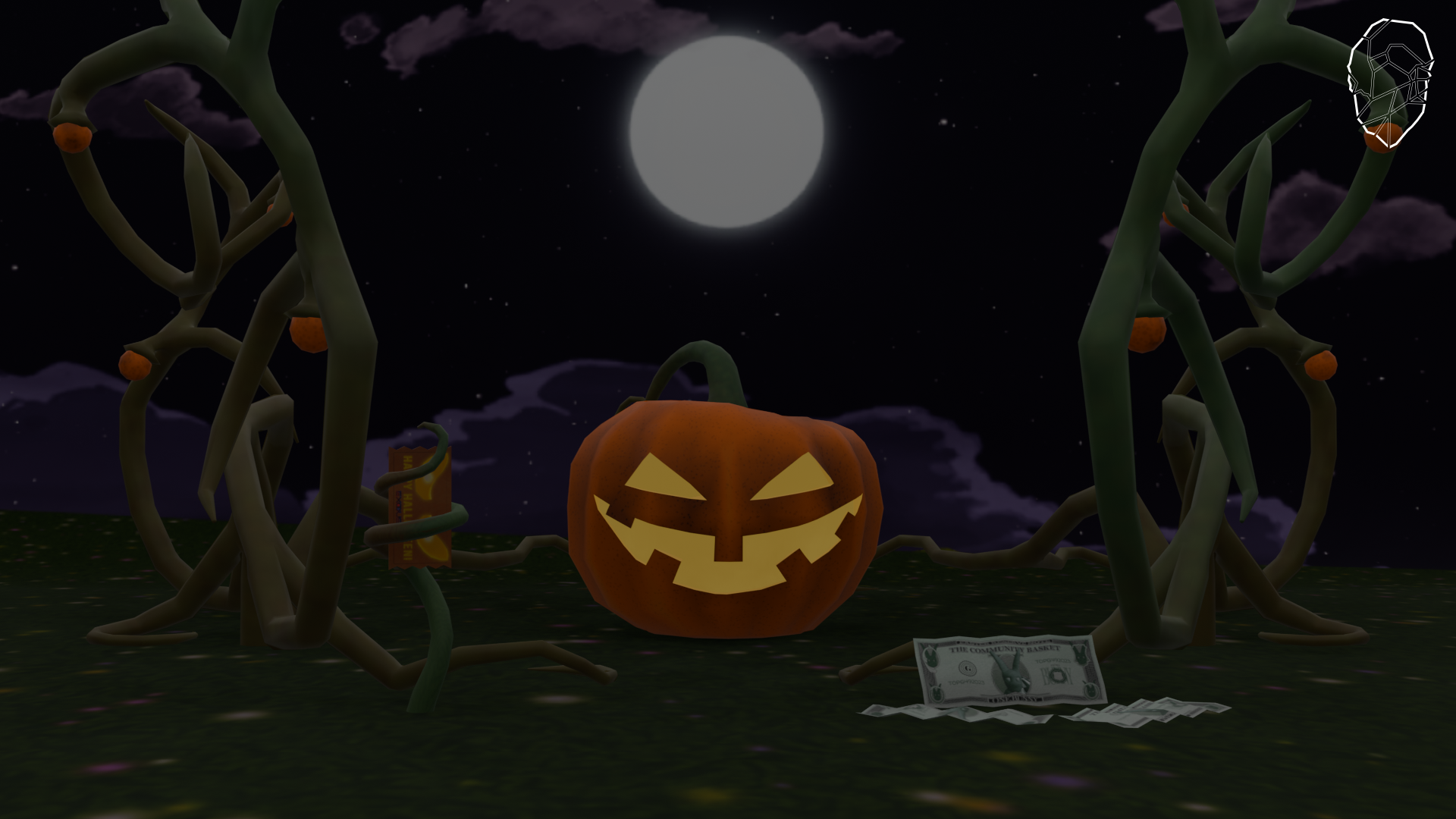 The Jack-O-Lantern Halloween NPC with the Halloween and Easter Event Tickets.