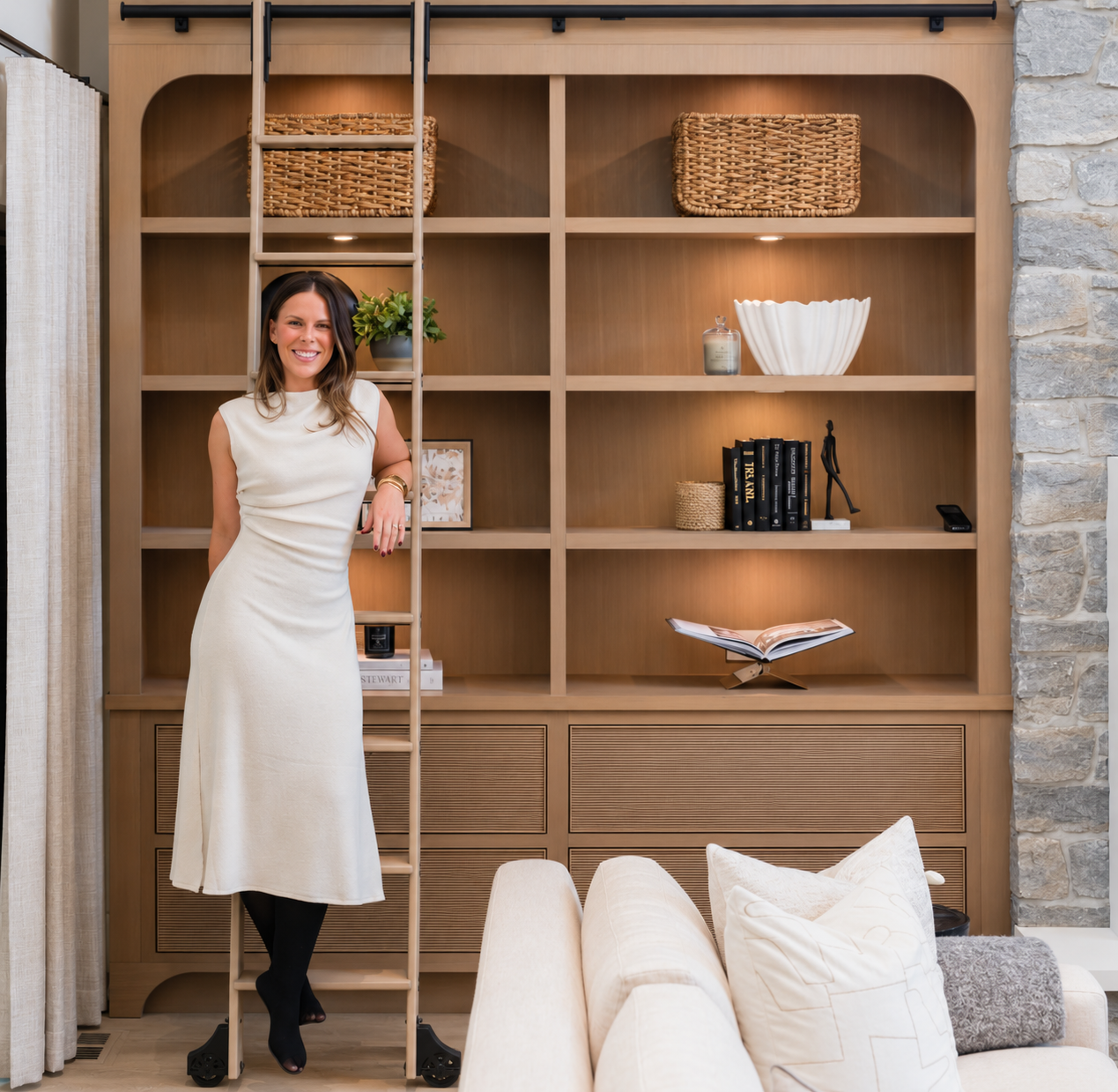 Warm Library Portrait with Rolling Ladder.png