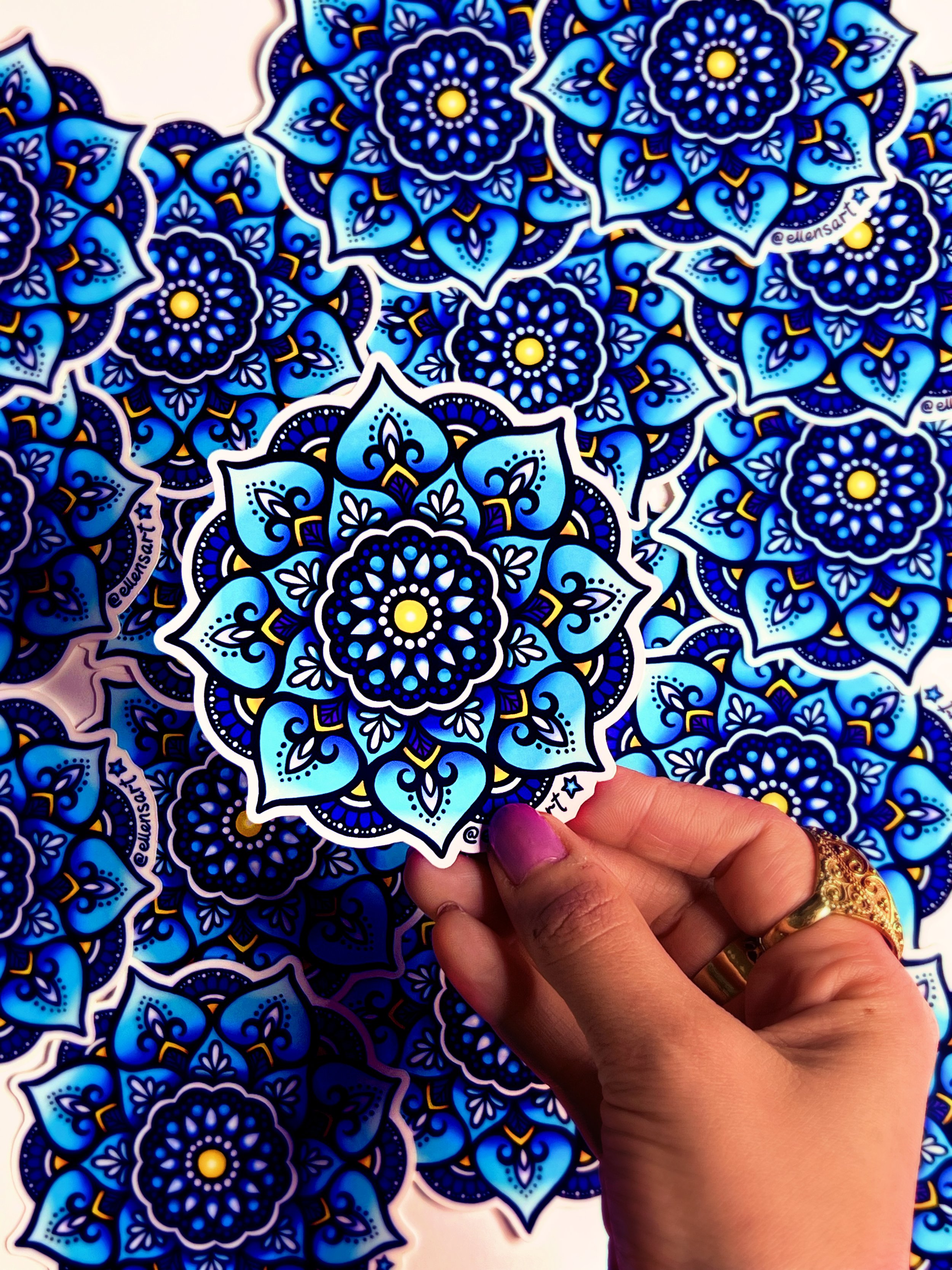 EllenStapleton_SHOP_Sticker_Mandala_Blue_HOLDINGOverlappinG copy.jpg