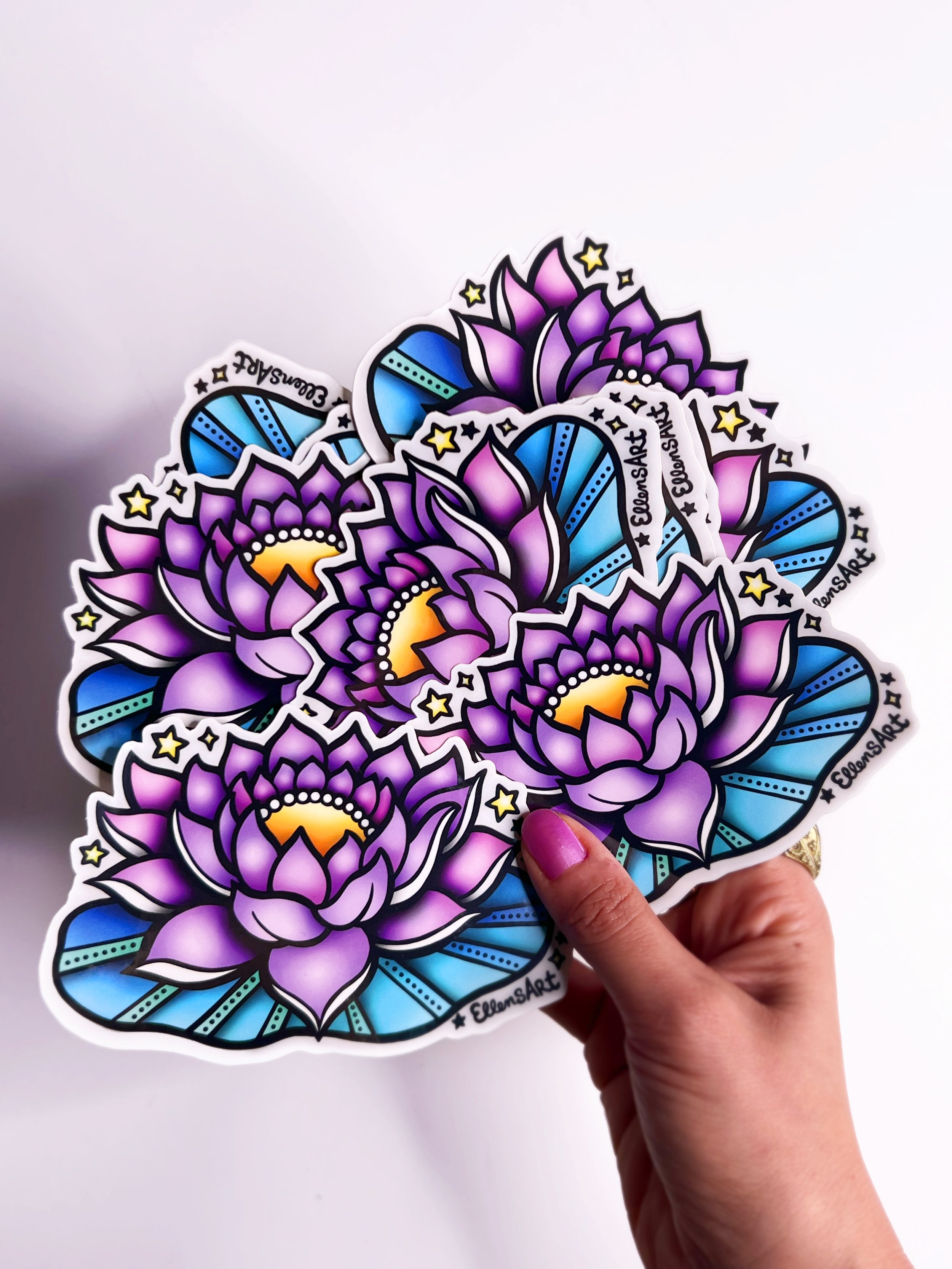 EllenStapleton_SHOP_Sticker_Holding_LilyPad_groupwhite copy.jpg