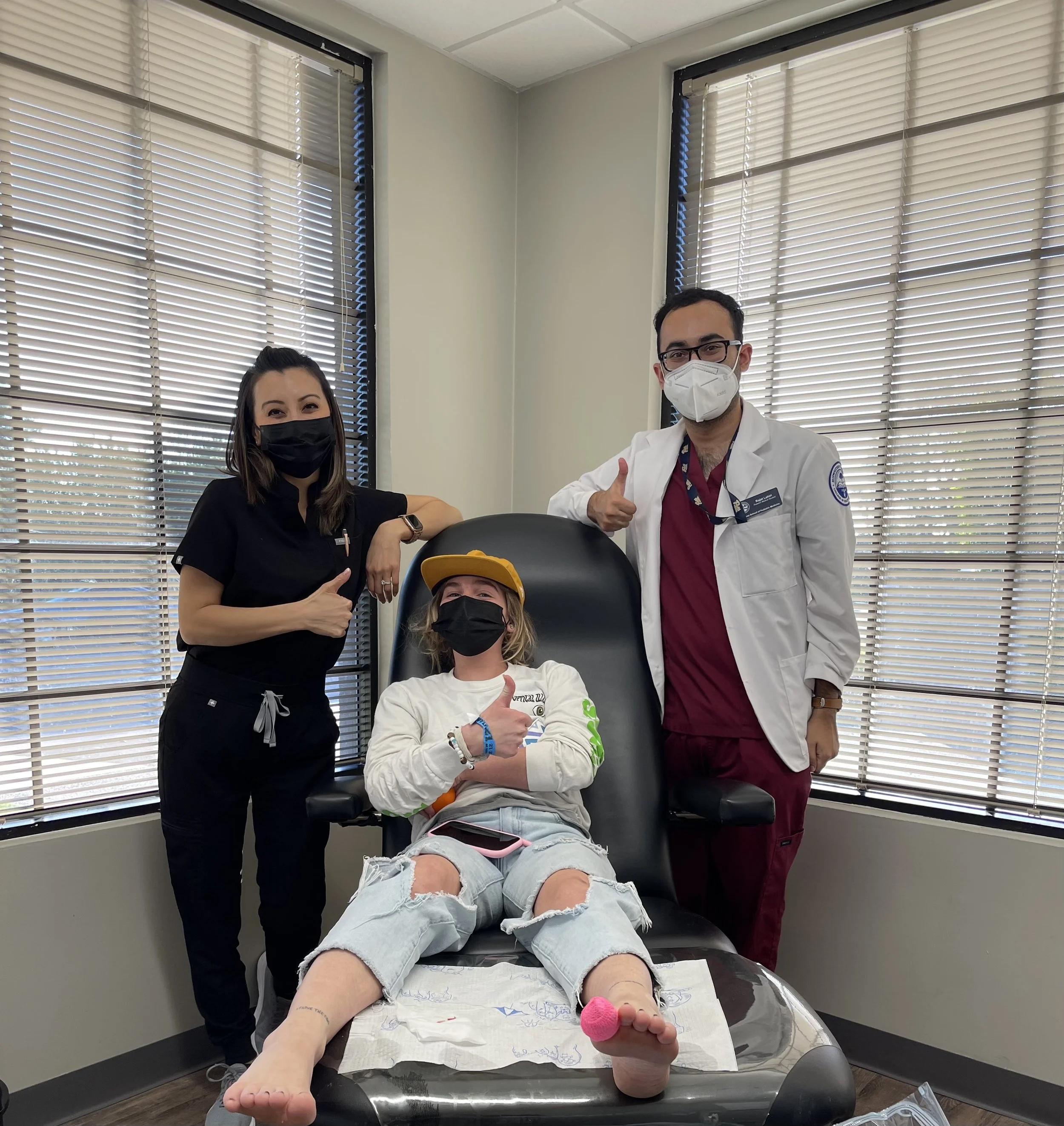Dr. Stocks with a patient after her podiatric treatment