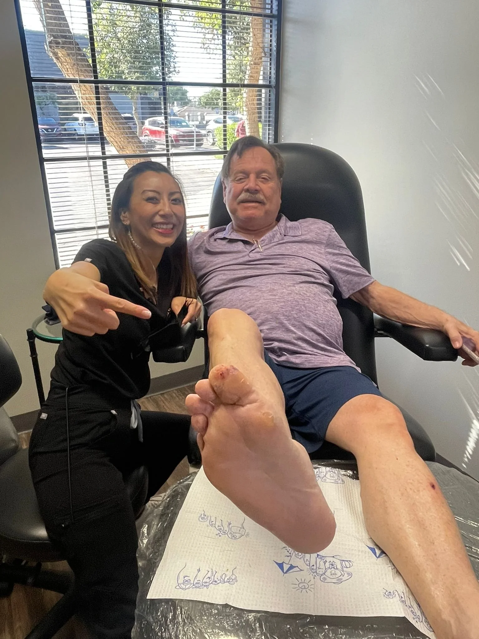 Dr. Stocks treating a podiatric patient