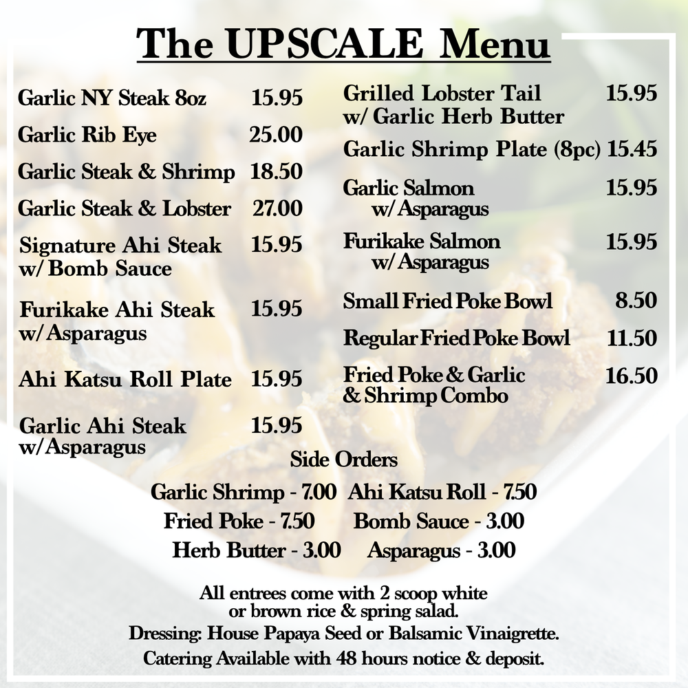 Upscale Hawaii Plate Lunch Take Out Food With Quality Ingredients in