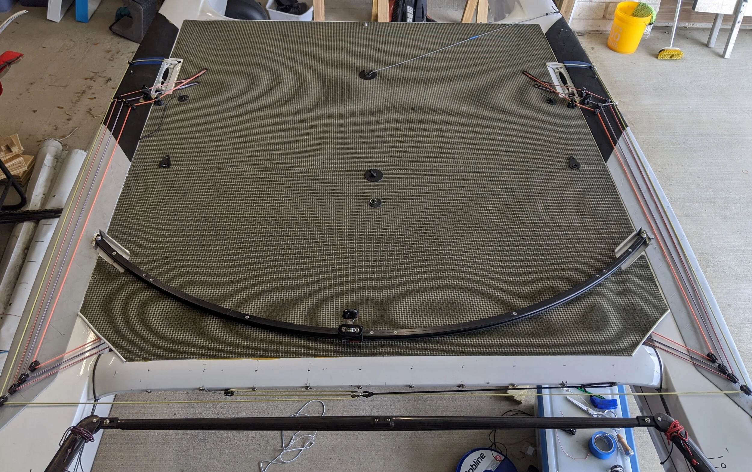 Carbon kevlar trampoline