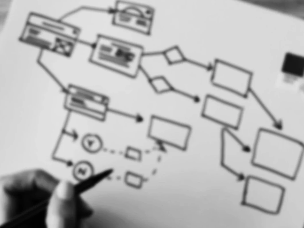 Hand-drawn process diagram