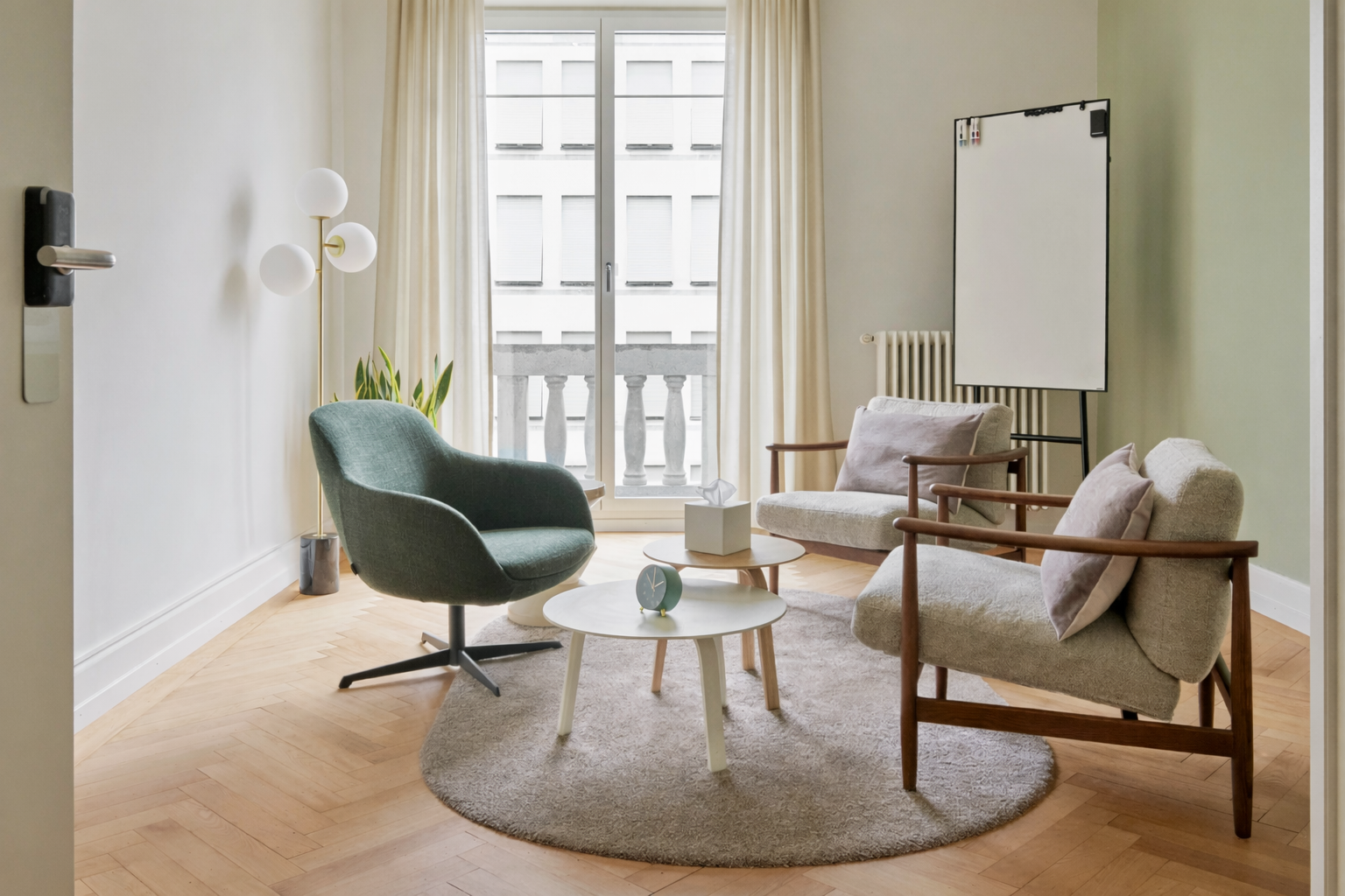 Calm therapy environment representing EMDR therapy and nervous system processing.