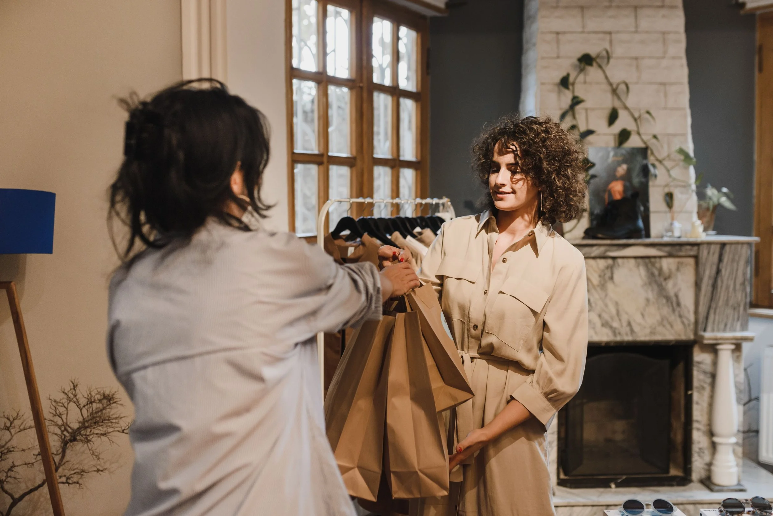 Adult preparing to return a purchase with the receipt ready