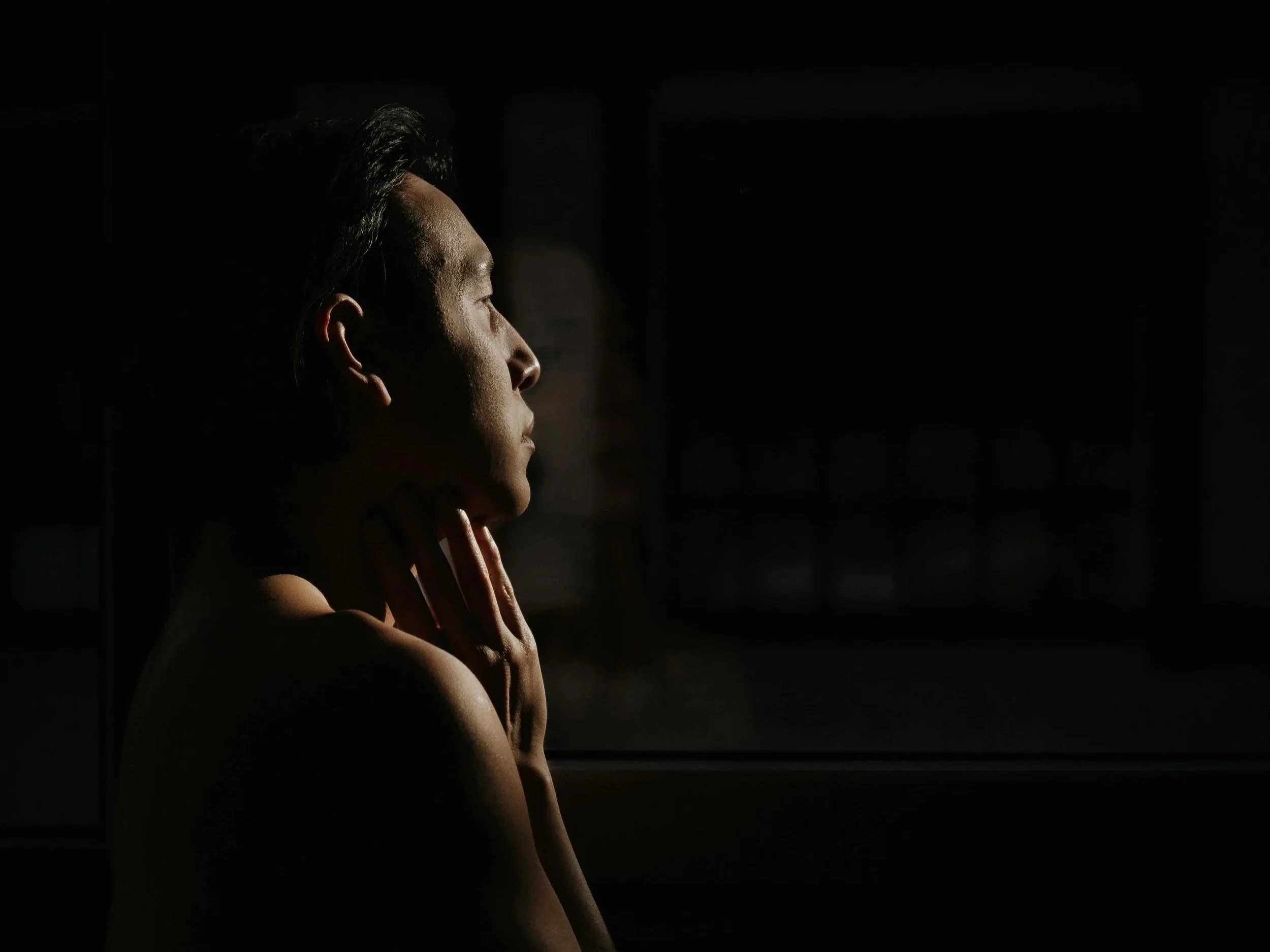 Person noticing an emotional and physical reaction during a familiar relational or emotional situation