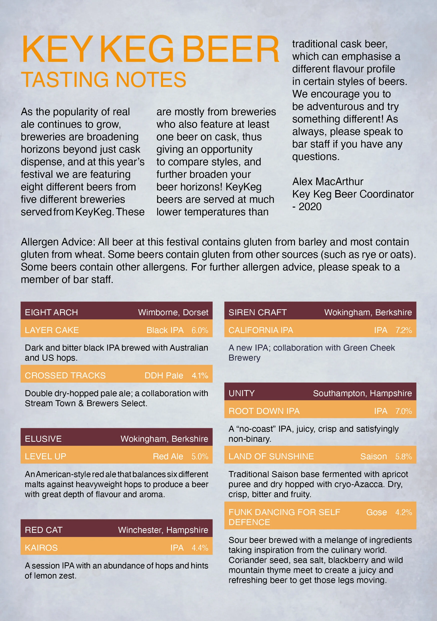 Page from souvenir programme