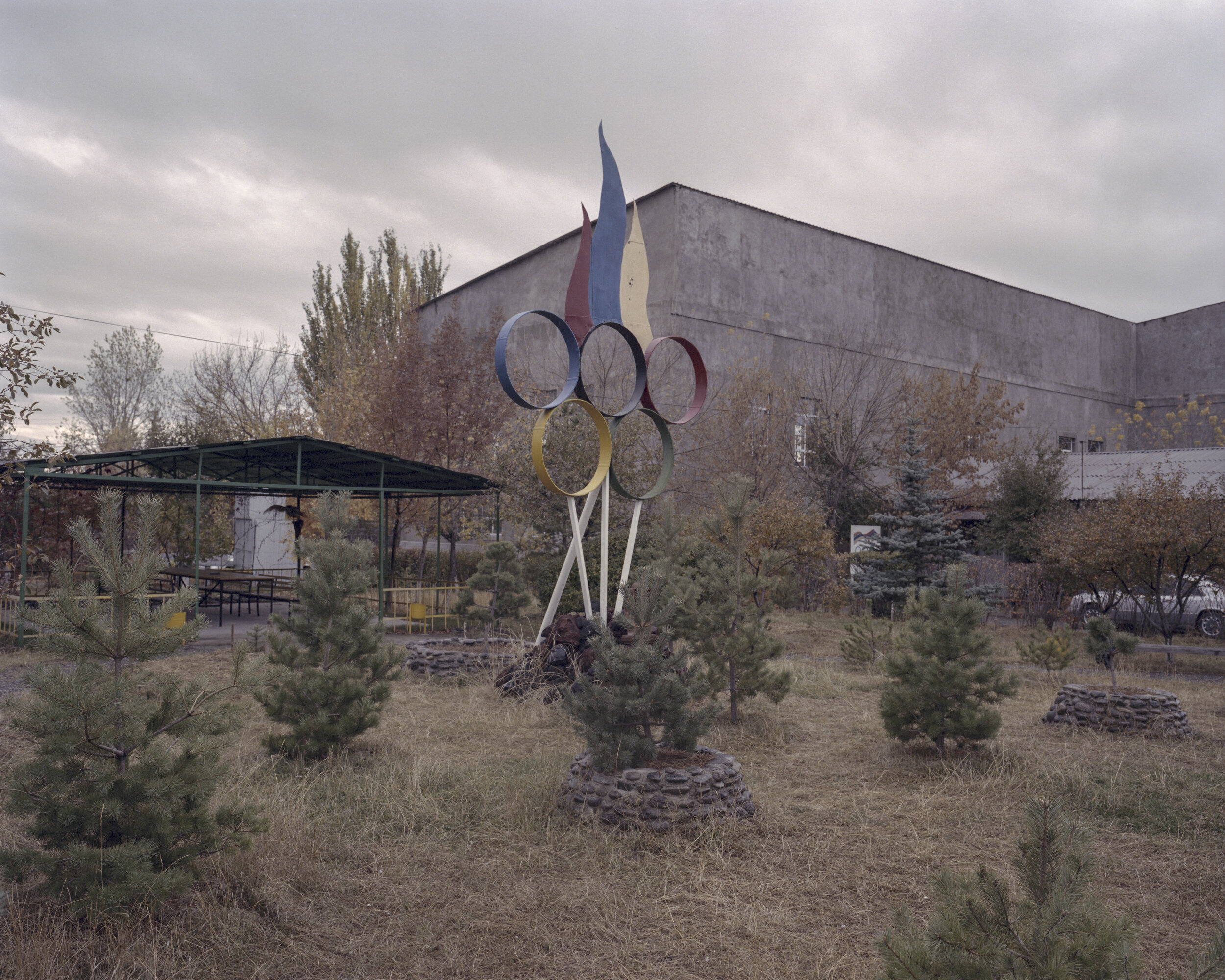   Almost in every town you can find the Olympic sign that proudly proclaims the success of Armenian sport culture.  Gyumri, Armenia, 2018  