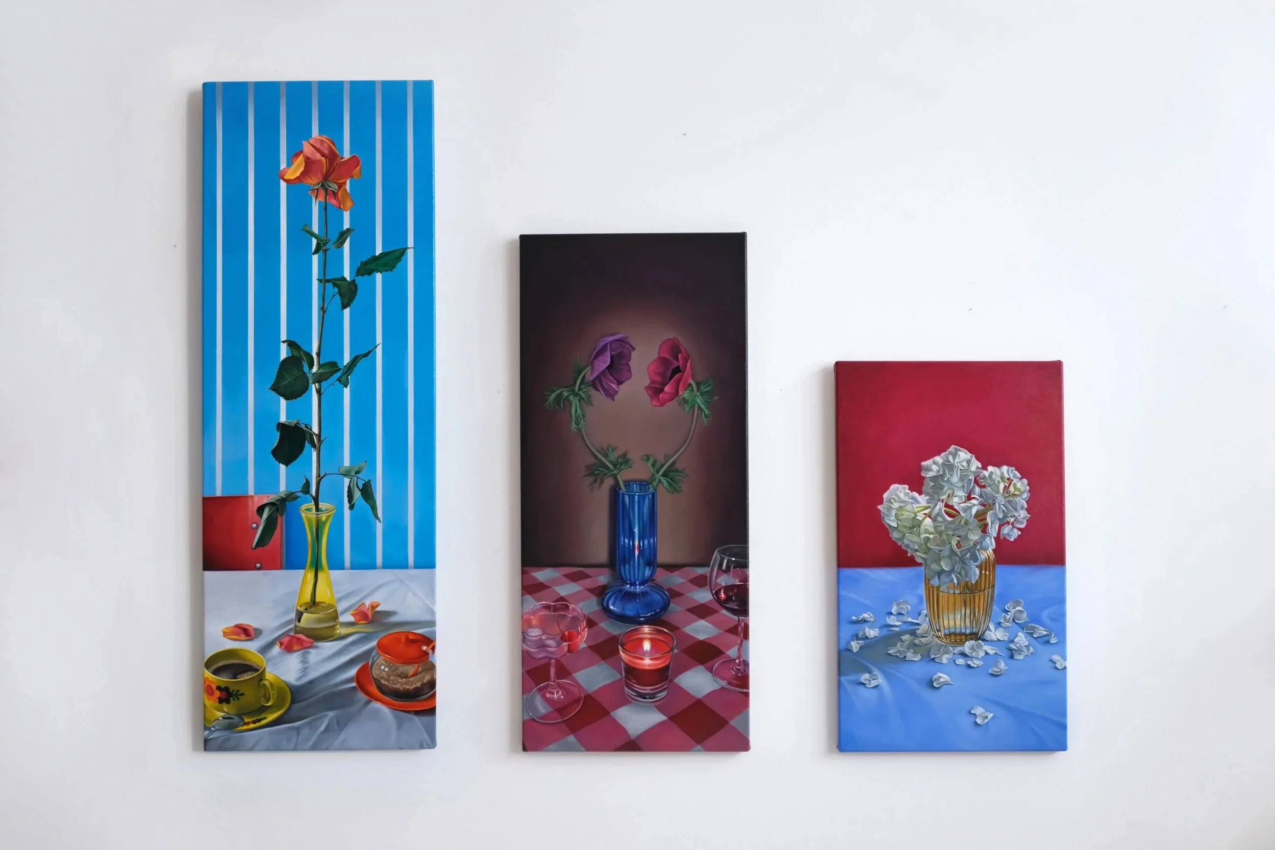 Overachiever, Lovers, Scattered | 100 x 35 cm, 80 x 35 cm, 60 x 35 cm | oil on canvas | 2026