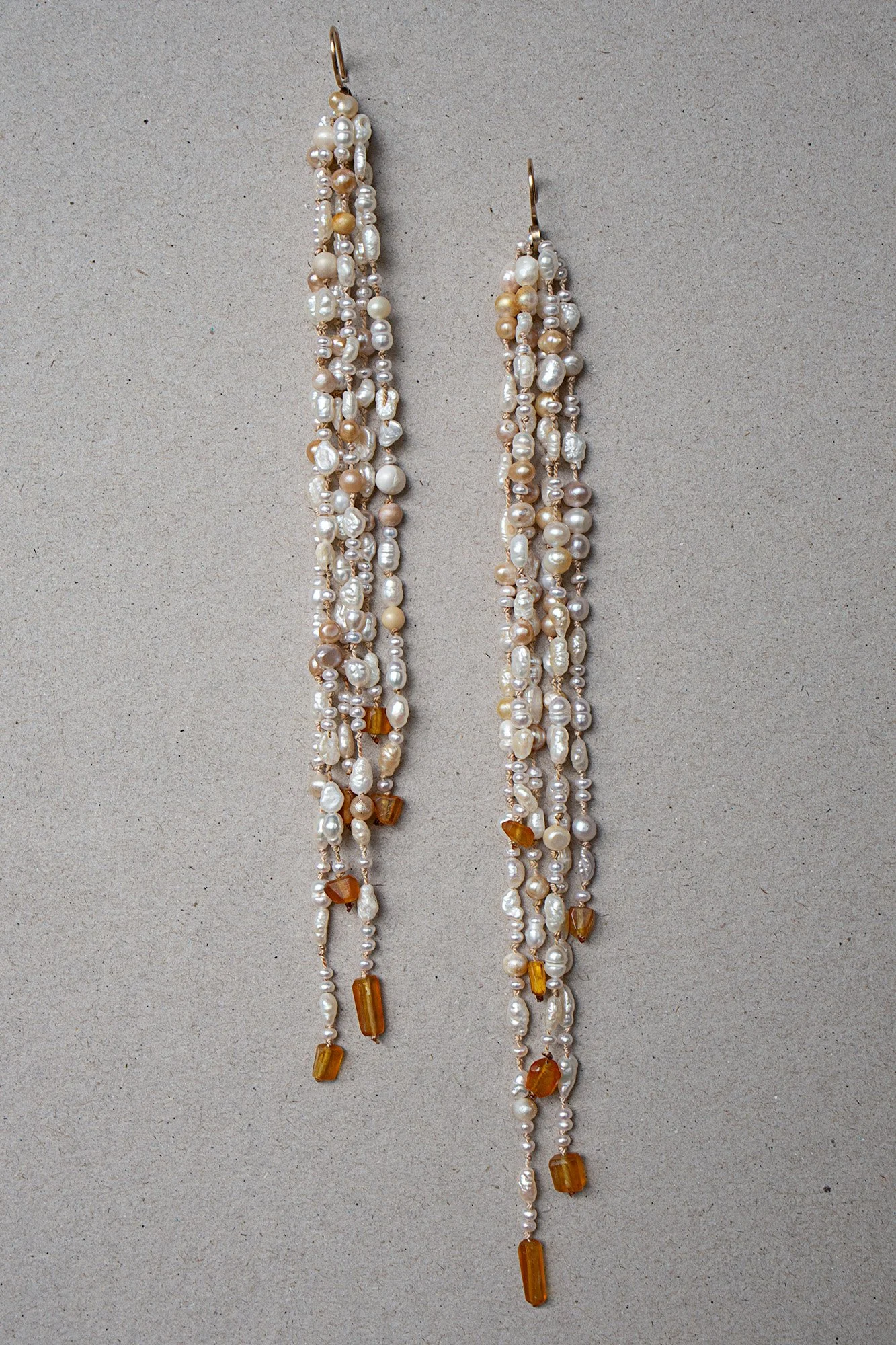 Dusk Cascade earrings_pearls, amber, 9ct gold_Liv Boyle Jeweller_6546.jpg
