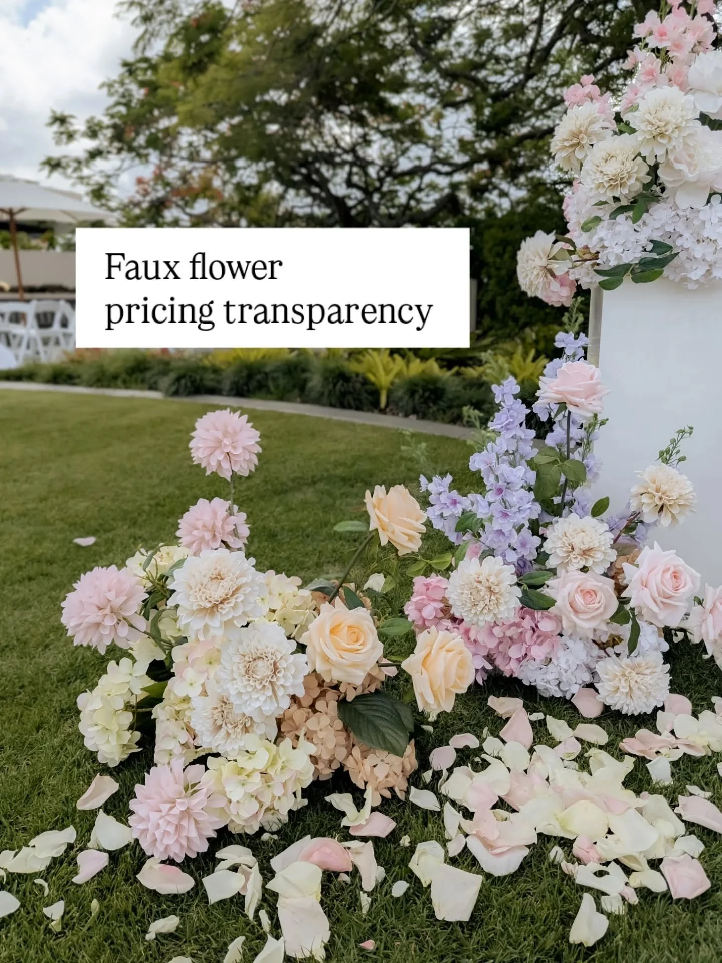 Honest pricing. No gatekeeping. No vague &ldquo;DM for details&rdquo; energy. 🤍

Every wedding is different, which is why pricing can vary, but this gives you a realistic starting point so you can plan with confidence.

I design with intention, repu