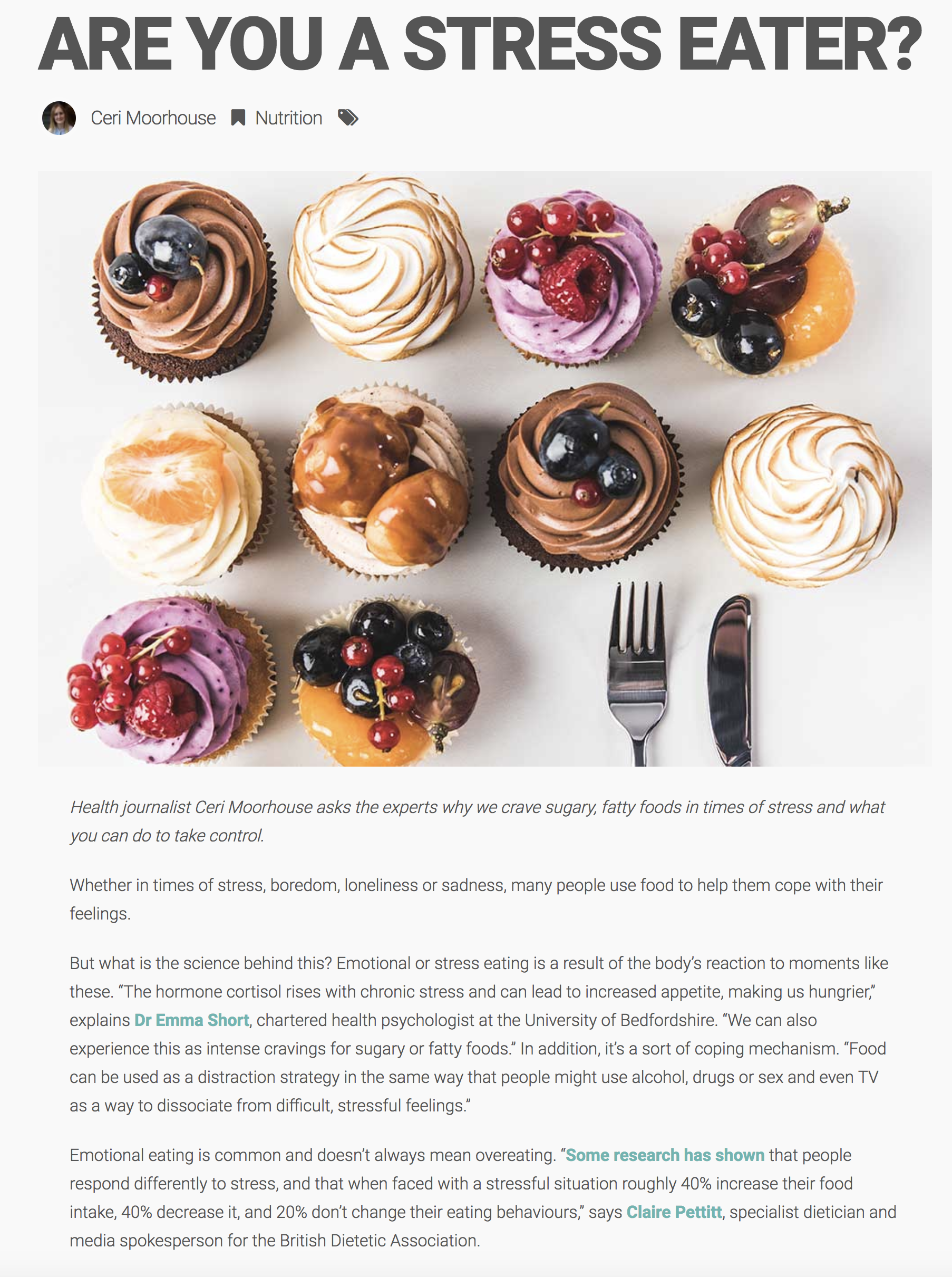 Stress Eating: Vitality Magazine