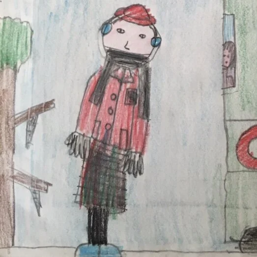 A self portrait of Victoria Tomlinson in school uniform