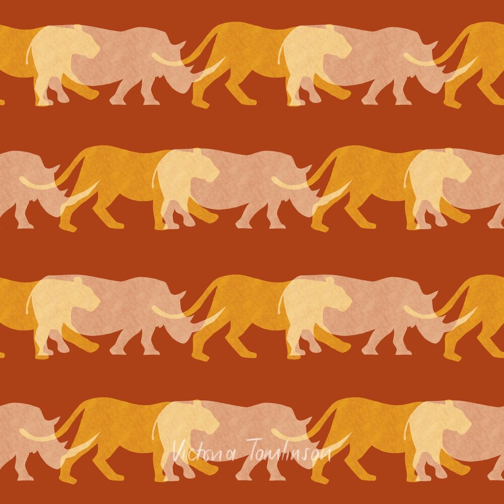 Tigers and Rhinos Pattern