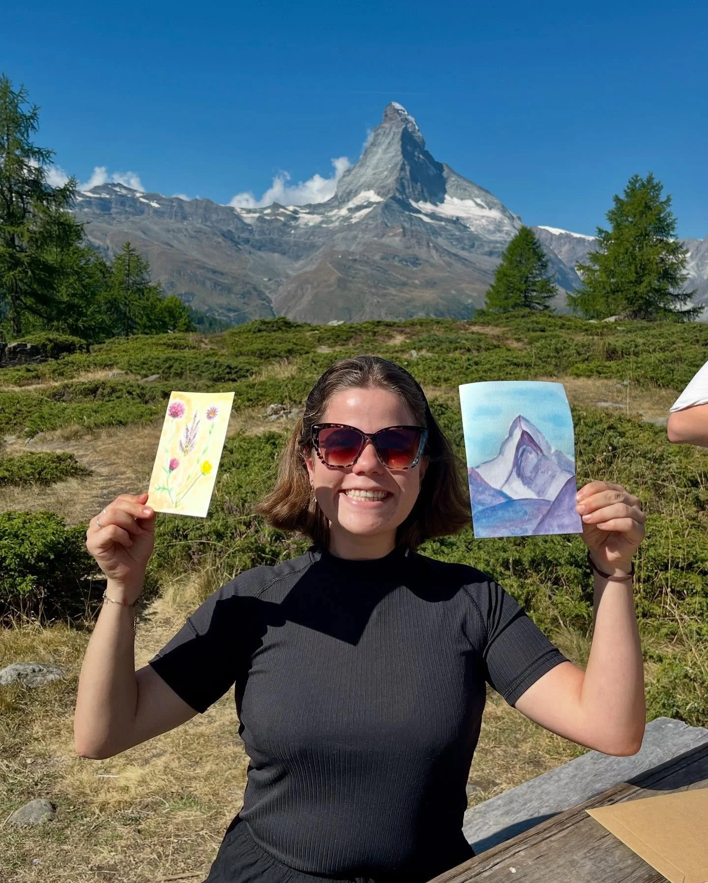 We had a wonderful morning today painting the Matterhorn, local heather stems, wildflowers and experimenting with watercolour.

It was so good to see everyone&rsquo;s interpretations, what they enjoyed most, and have lots of good conversation!

Thank