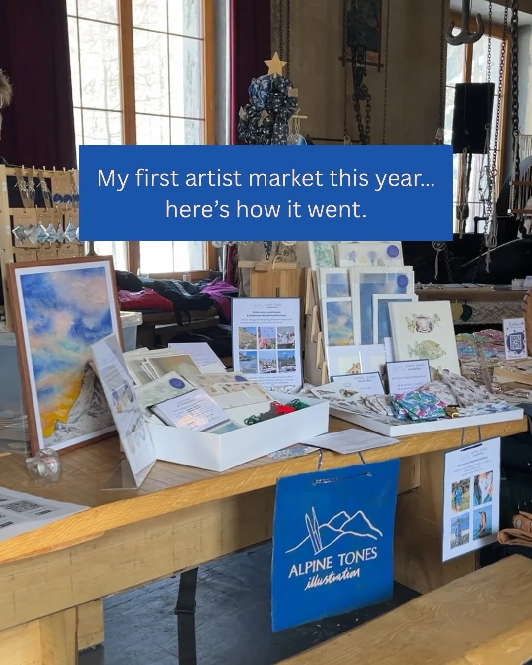 My first artist market this year&hellip;
here&rsquo;s how it went.

I was feeling unsure about how it would go as it was off the beaten (icy!) track at one end of town. ❄️

For the first time I arrived with plenty of time to set up in a very relaxed 