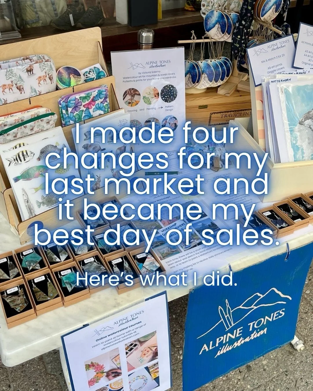 Which change do you think made the biggest impact? 💥

If you missed me at the Zermatt Street Festival last week, see you at Turbina next Sunday 16th! 🛍️

_____

Zermatt Artisan Market | Zermatt Street Festival | Matterhorn Art Prints | Handmade Mat