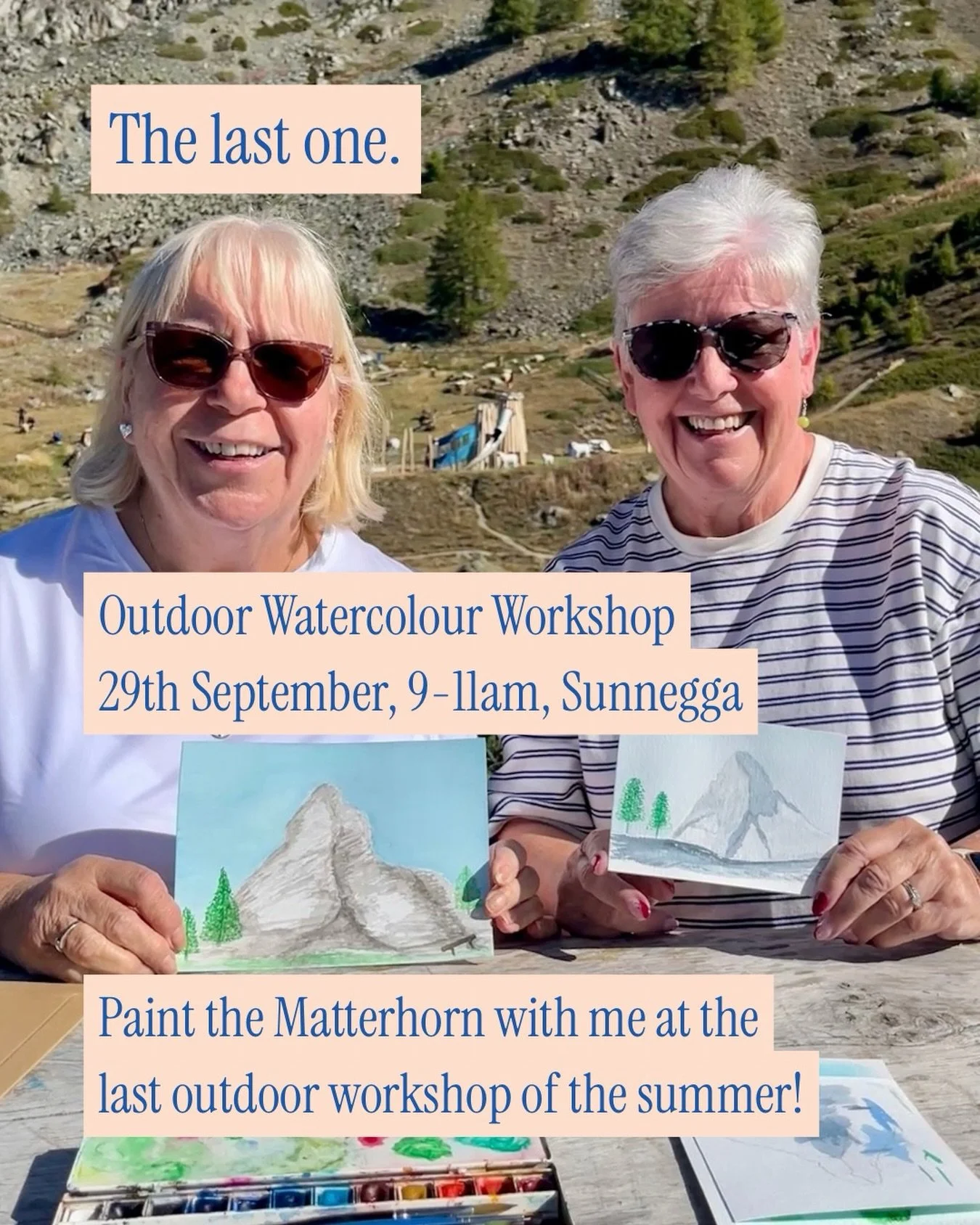 Tomorrow&rsquo;s Outdoor Watercolour Workshop will be the last one of the summer! So if you&rsquo;ve been thinking about coming along, now is the time to book your space.

29th September - Watercolour Landscapes Workshop

9-11am

Meeting point: Top o