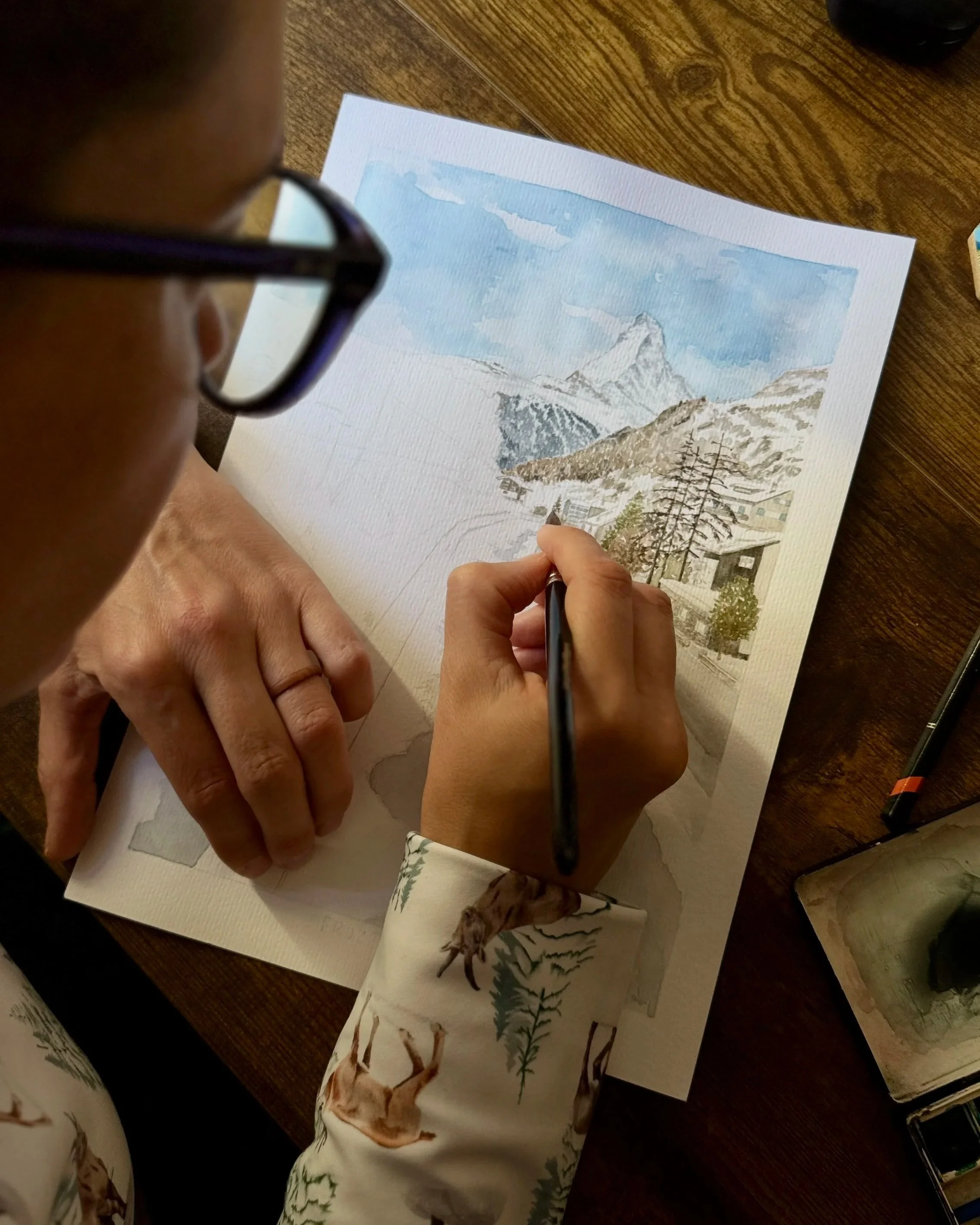 2027+Watercolour+Zermatt+Wall+Calendar+-+Alpine+Tones+Illustration.jpg