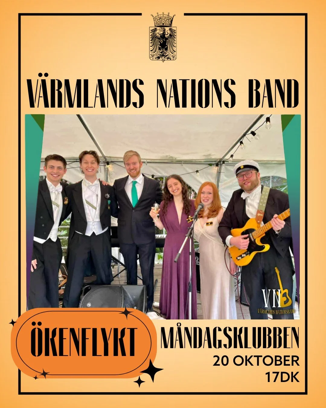 ✨🎷Band #1: M&aring;ndagsklubben presenterar &Ouml;KENFLYKT! 🎷✨

Under 1960-talet var M&aring;ndagsklubben Sveriges st&ouml;rsta jazzklubb &ndash; och den h&ouml;lls p&aring; V&auml;rmlands nation i Uppsala! Nu n&auml;rmar vi oss det stora datumet, 