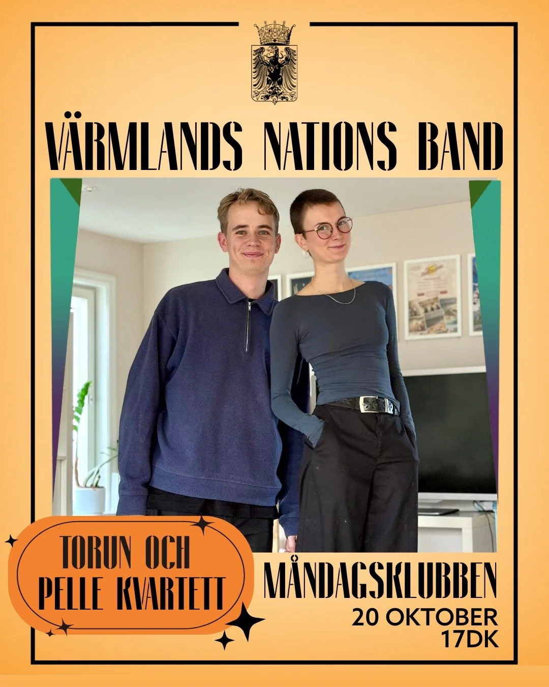 ✨🎷Band #2: M&aring;ndagsklubben presenterar TORUN OCH PELLE KVARTETT🎷✨

Under 1960-talet var M&aring;ndagsklubben Sveriges st&ouml;rsta jazzklubb &ndash; och den h&ouml;lls p&aring; V&auml;rmlands nation i Uppsala! Nu n&auml;rmar vi oss det stora d