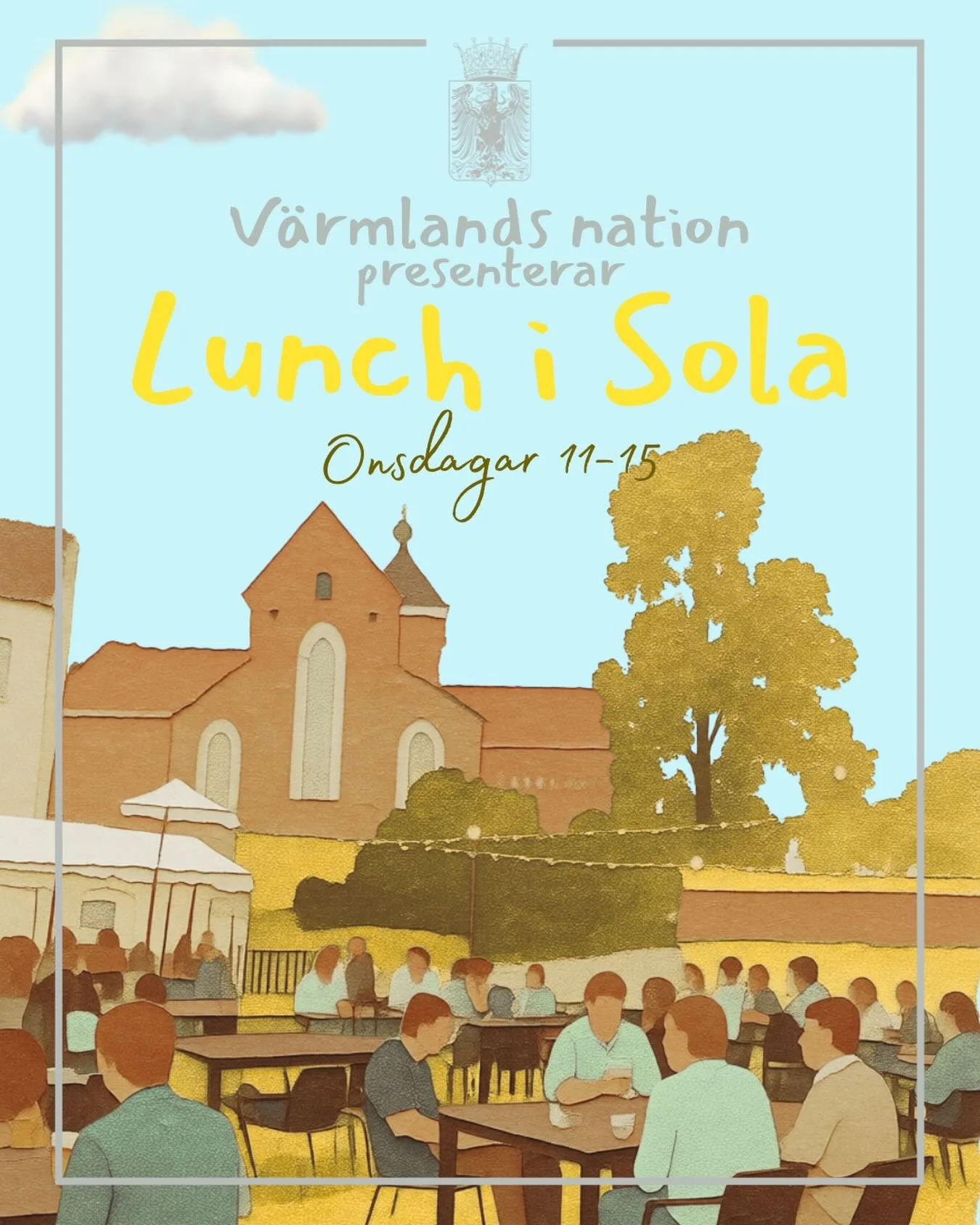 Varmt v&auml;lkomna till V&auml;rmlands nations nystartade lunchverksamhet! ☀️

P&aring; onsdagar mellan kl. 11-15 serverar vi mat och dryck i v&aring;r tr&auml;dg&aring;rd och i Stora Salen. Kom och avnjut en god lunch i sola! 🌻💐

Giltigt ID-kort 