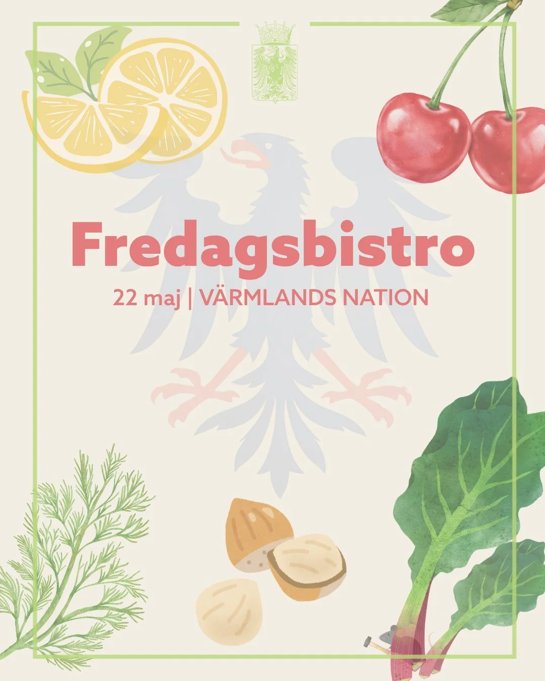 ENGLISH BELOW🙌

Nu nalkas sommaren och vad b&auml;ttre &auml;n att inleda den med en middag p&aring; V&auml;rmlands nations fredagsbistro? ☀️

Bjud med dina sn&auml;llaste och roligaste v&auml;nner till en kv&auml;ll med god mat och dryck, f&ouml;lj