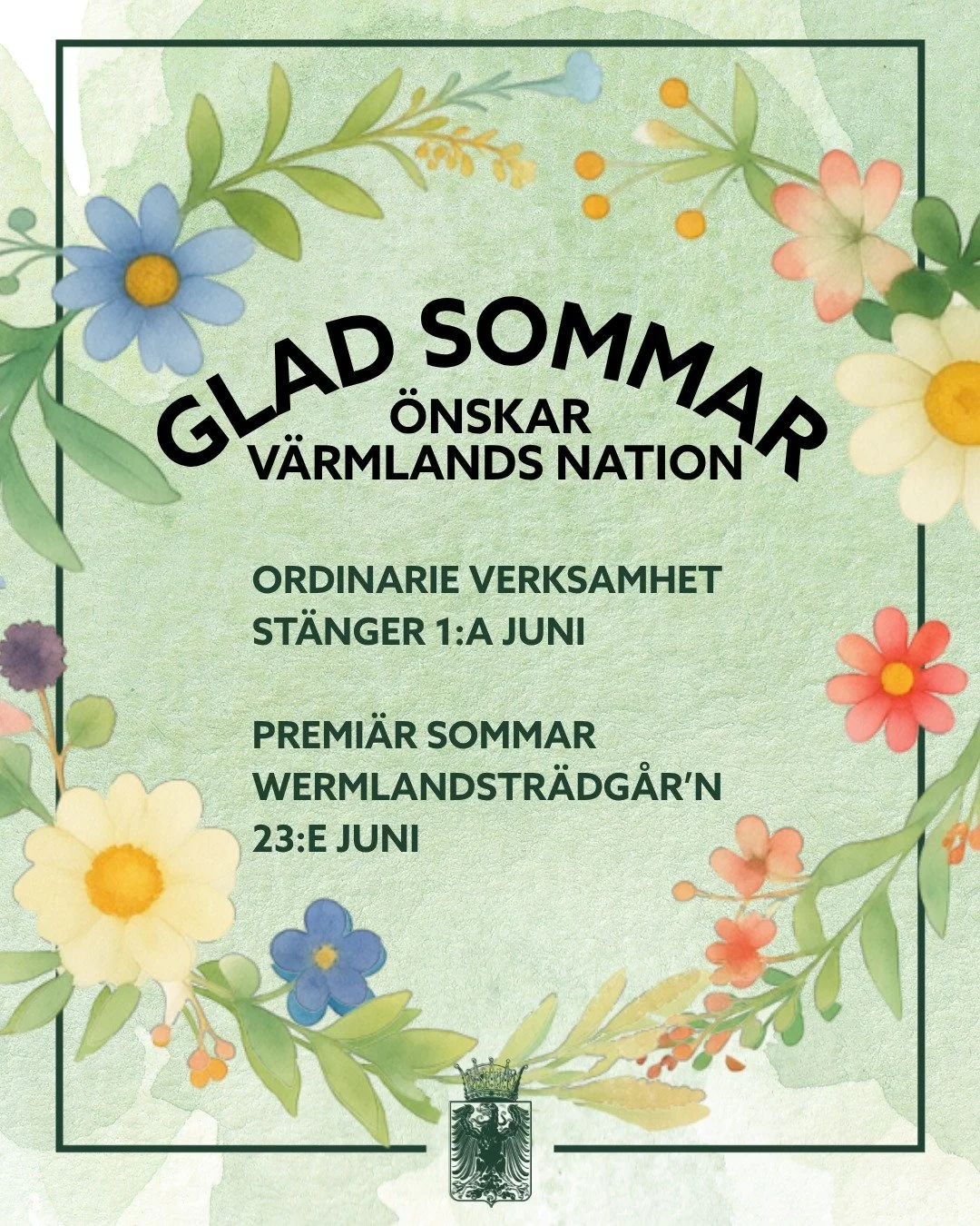English below🙌

Nu st&auml;nger vi v&aring;r ordinarie verksamhet f&ouml;r den h&auml;r terminen. Tack f&ouml;r oss!☀️

Frukta inte dock, v&aring;r sommarverksamhet i Wermlandstr&auml;dg&aring;r'n &ouml;ppnar upp sina d&ouml;rrar den 23e juni. Vi se