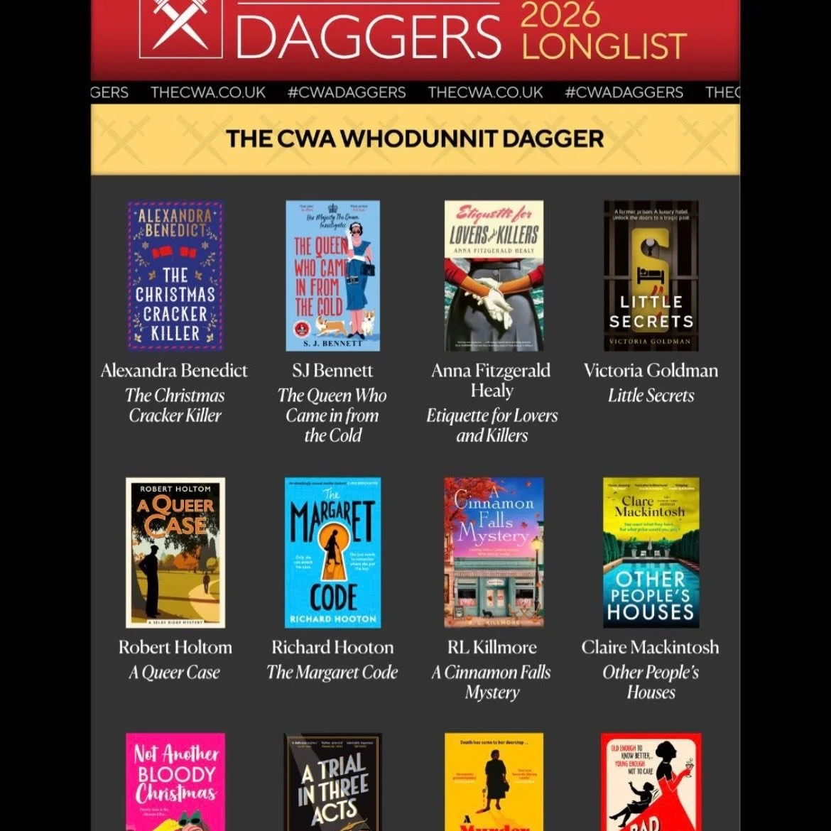 The Queen Who Came In From the Cold is longlisted for the @crimewritersassoc Whodunnit Dagger. Thrilled and delighted to be in such company. 

It's a good year for crime. In so many ways...