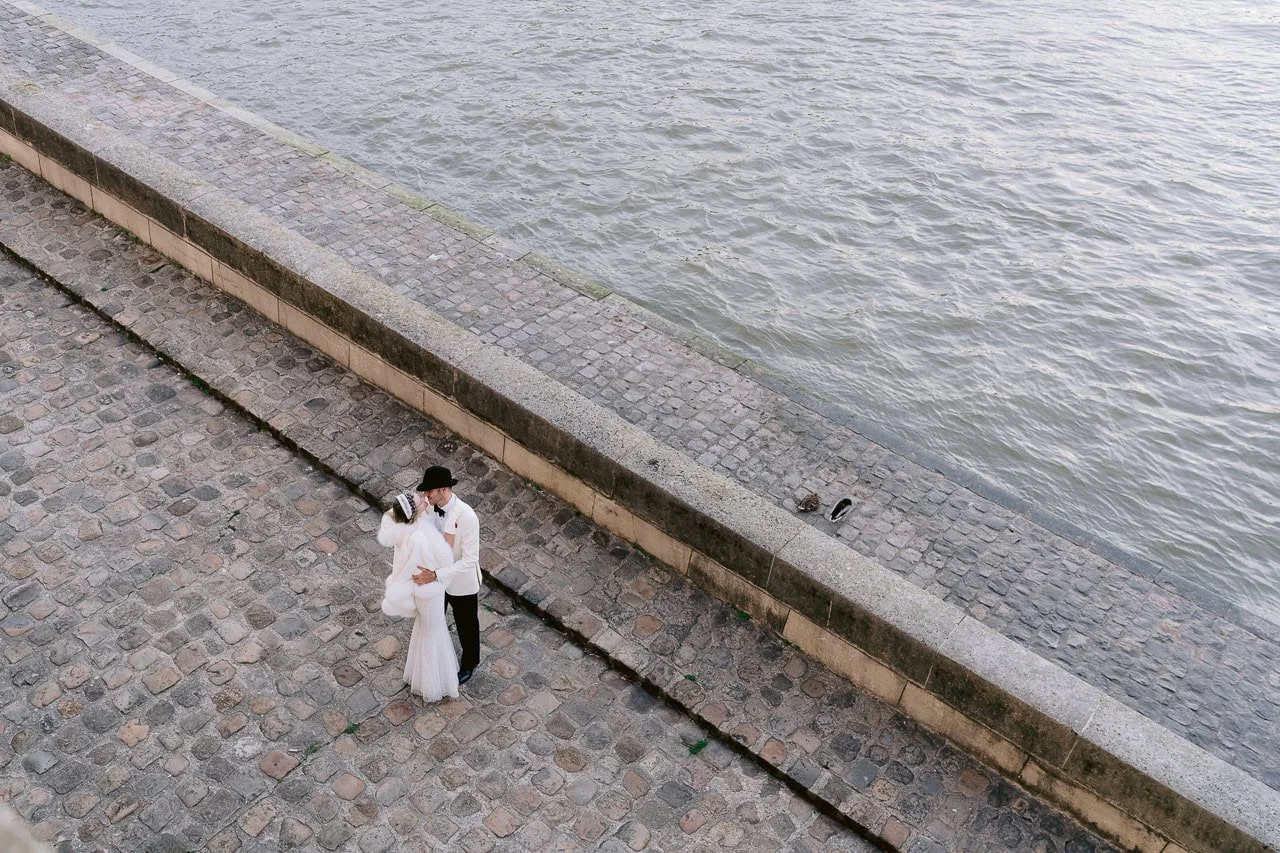 Paris portrait photographer documenting an intimate couple session after a destination wedding