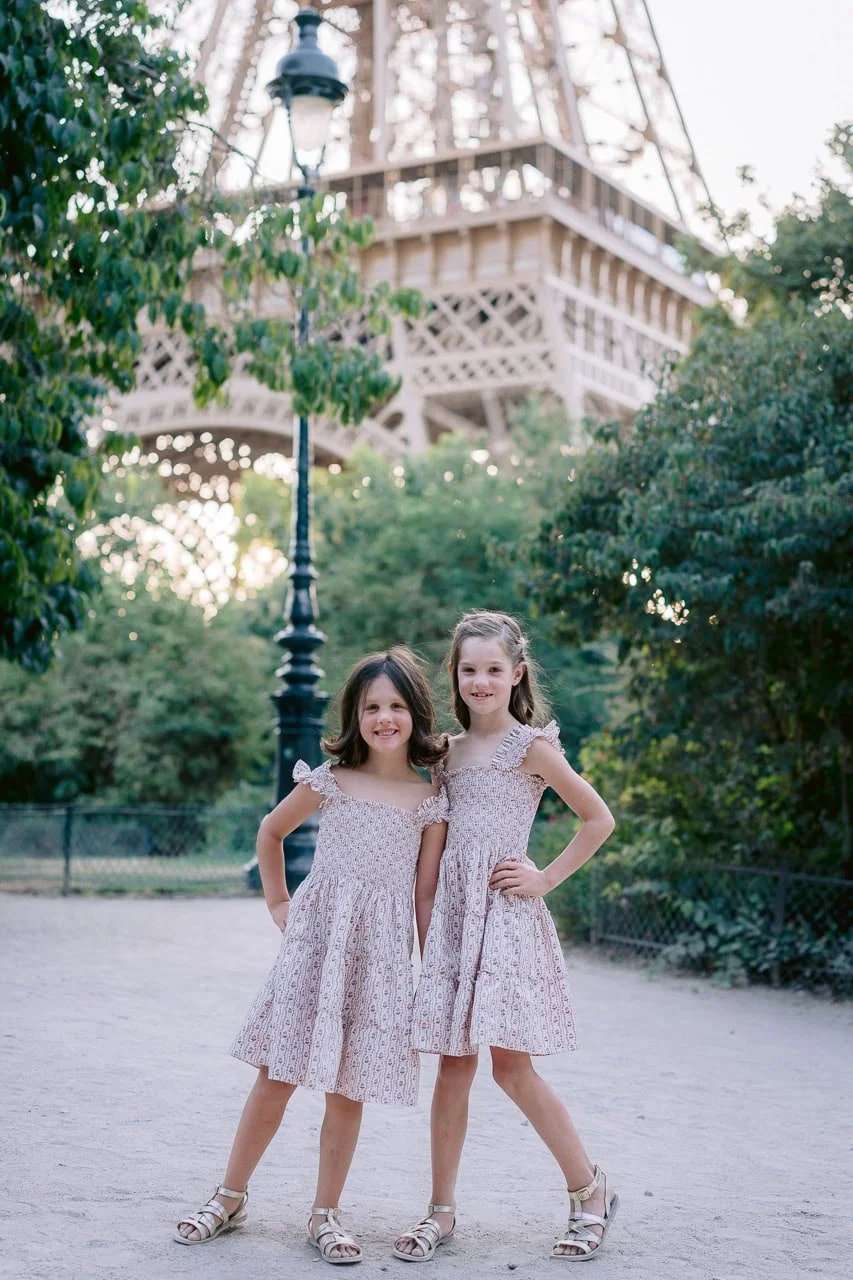 Timeless childrens portrait in Paris with an elegant Parisian backdrop